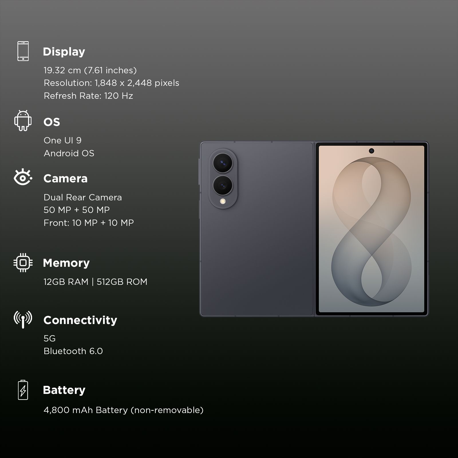 SAMSUNG Galaxy Z Fold8 5G (12GB RAM, 512GB, Graphite) SAMSUNG Galaxy Z Fold8 5G (12GB RAM, 512GB, Graphite)_3