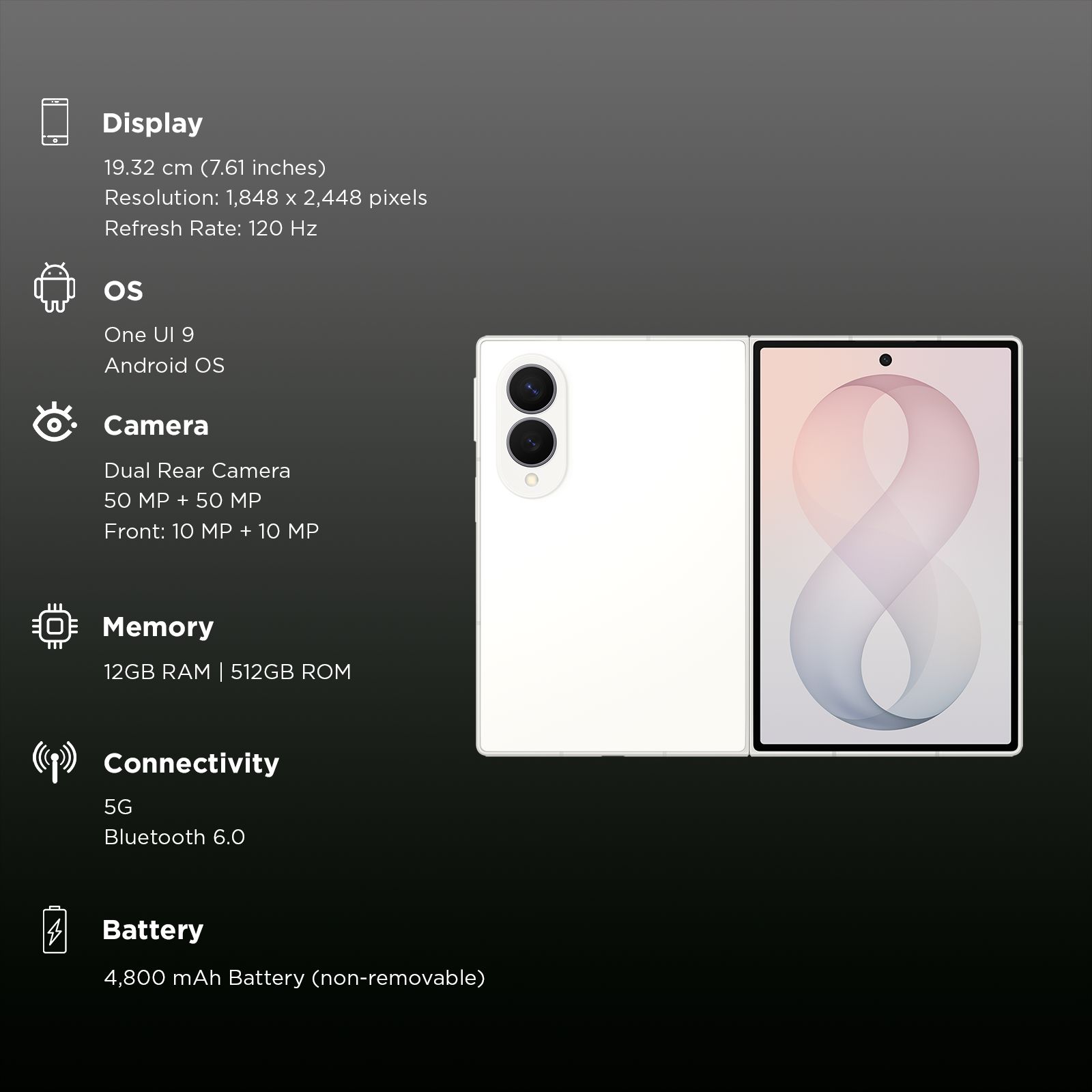 SAMSUNG Galaxy Z Fold8 5G (12GB RAM, 512GB, Cream)_3