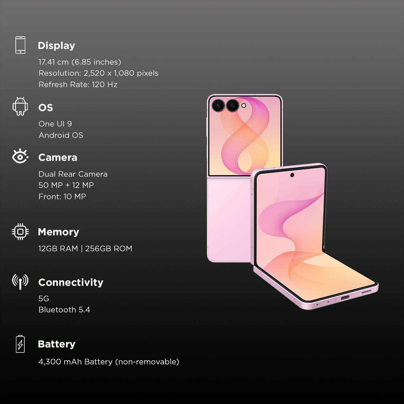 SAMSUNG Galaxy Z Flip8 5G (12GB RAM, 256GB, Pink)_3