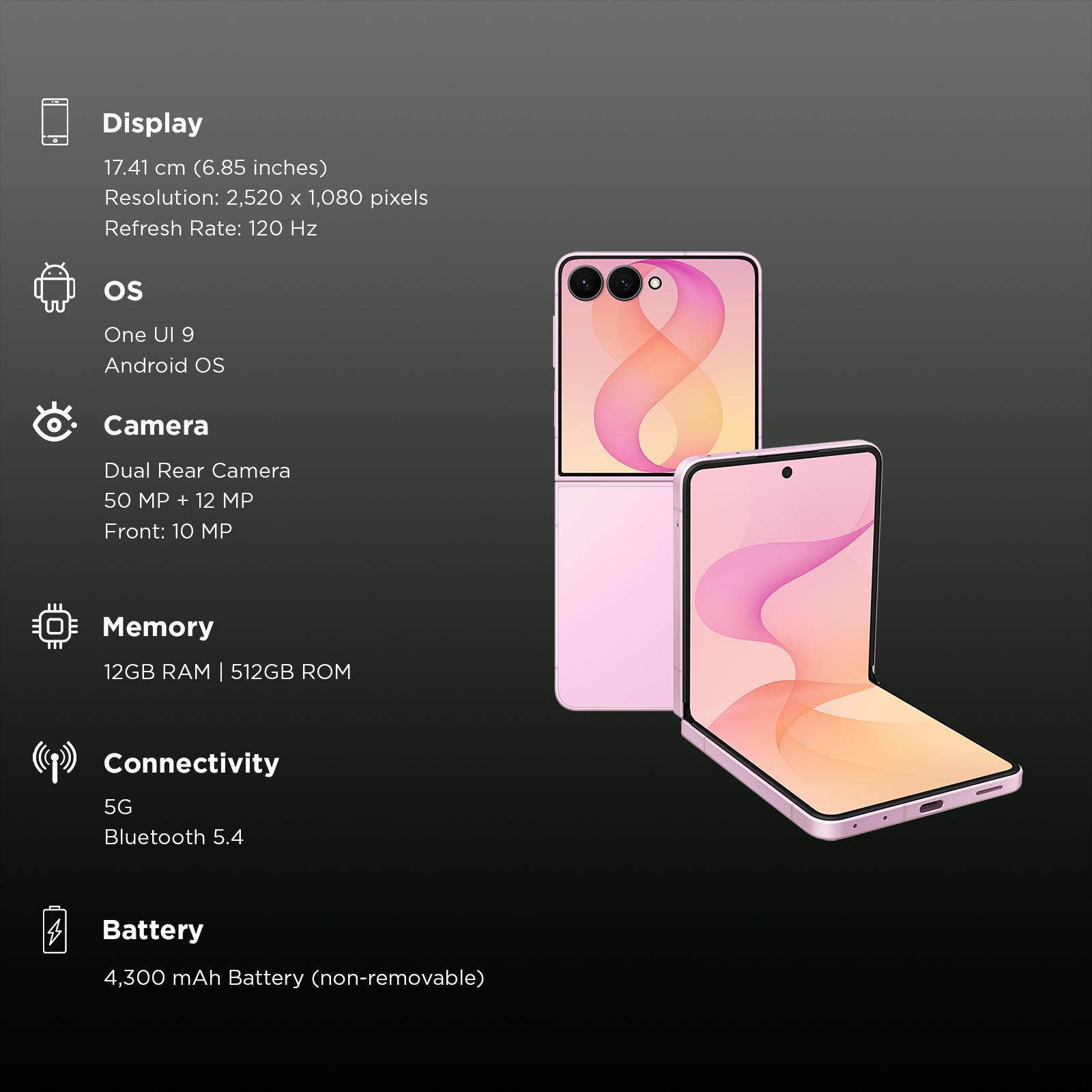 SAMSUNG Galaxy Z Flip8 5G (12GB RAM, 512GB, Pink) SAMSUNG Galaxy Z Flip8 5G (12GB RAM, 512GB, Pink)_3