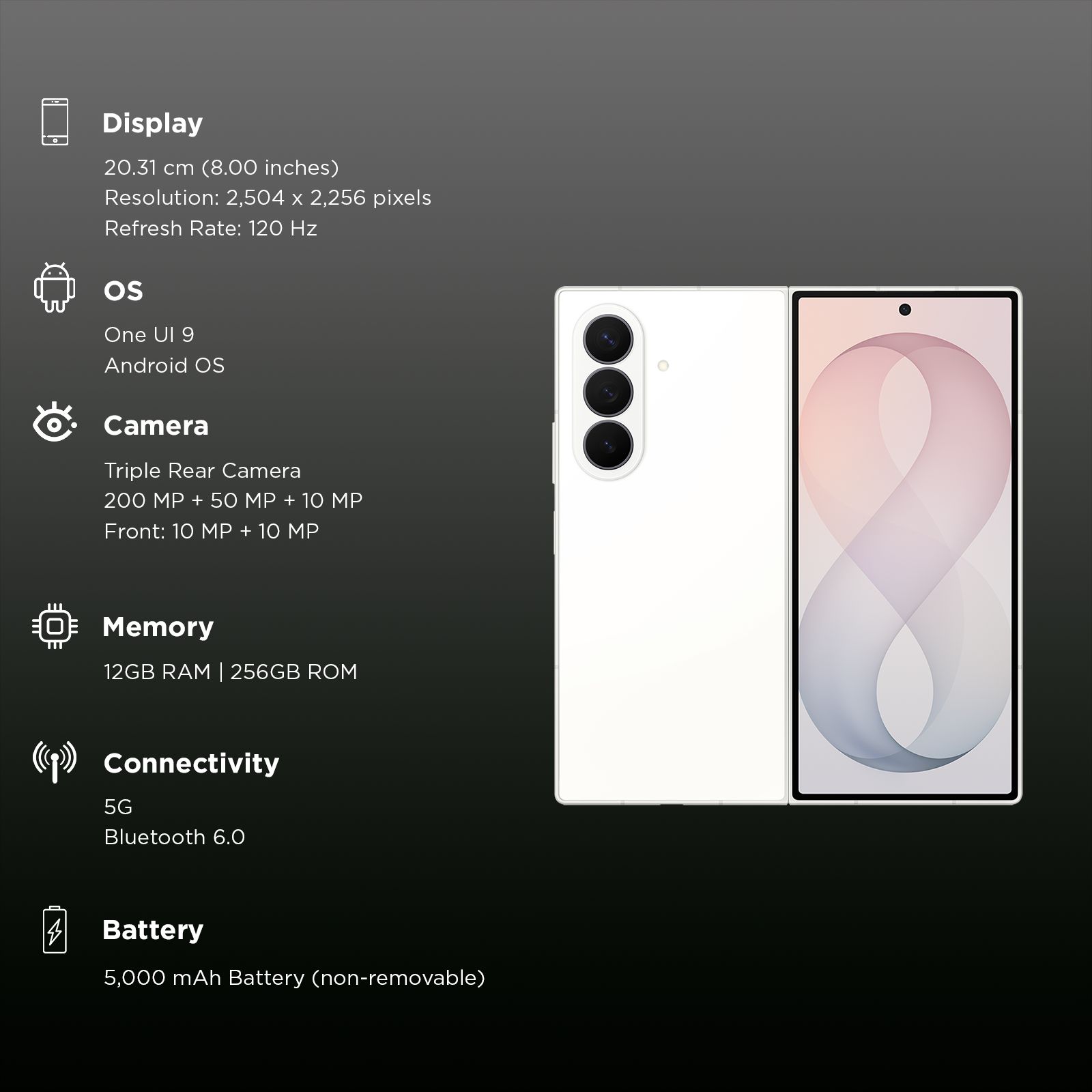 SAMSUNG Galaxy Z Fold8 Ultra 5G (12GB RAM, 256GB, White) SAMSUNG Galaxy Z Fold8 Ultra 5G (12GB RAM, 256GB, White)_3