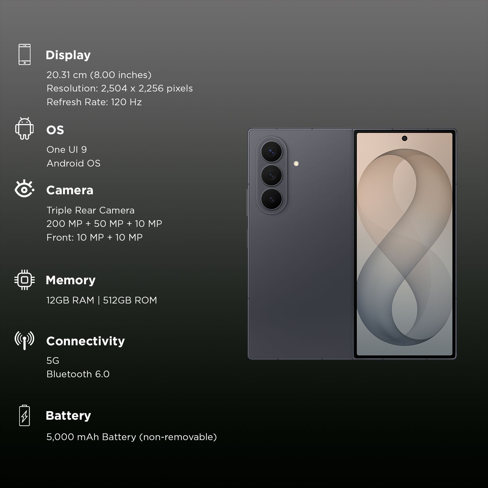 SAMSUNG Galaxy Z Fold8 Ultra 5G (12GB RAM, 512GB, Black)_3