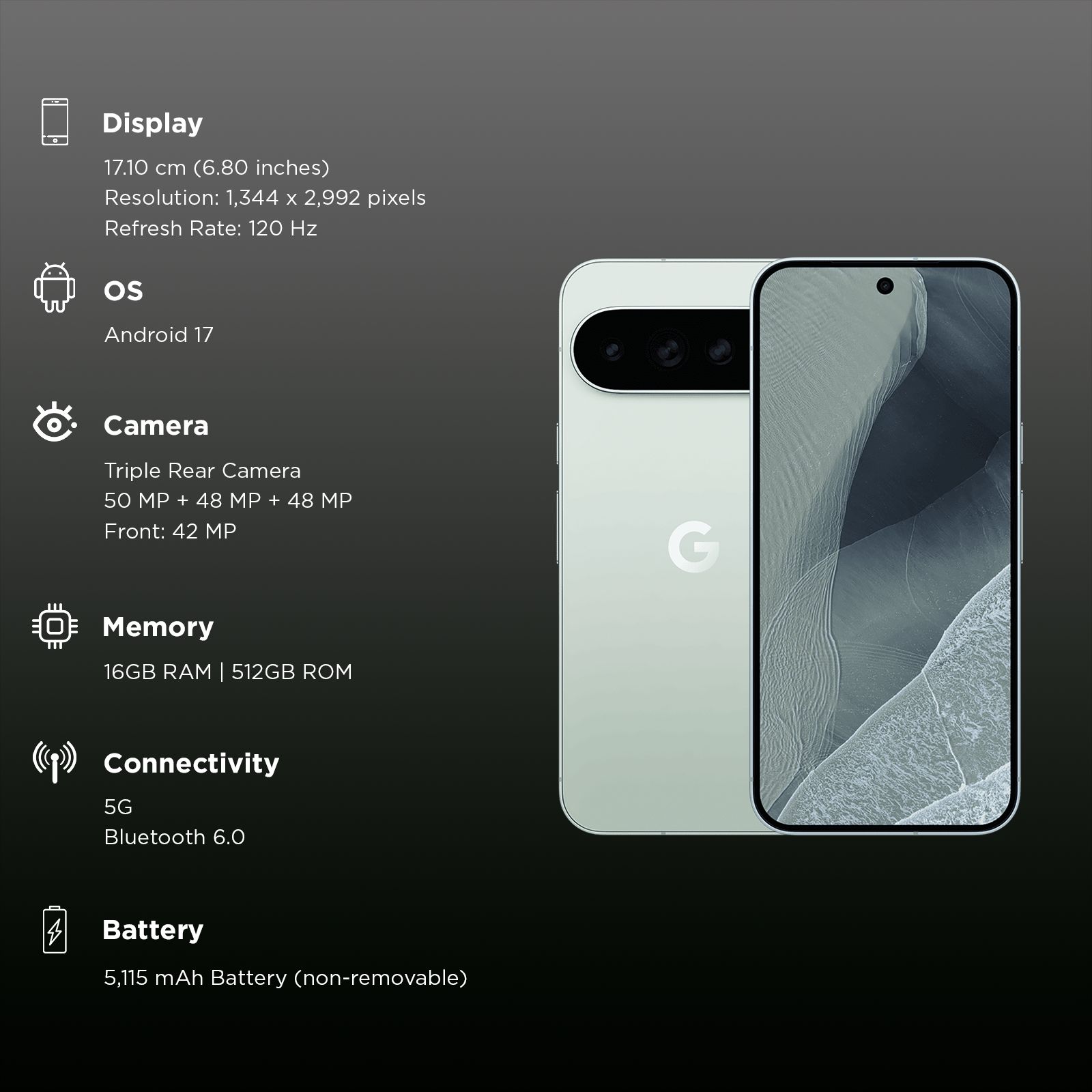 Google Pixel 11 Pro XL 5G (16GB RAM, 512GB, Fog) Google Pixel 11 Pro XL 5G (16GB RAM, 512GB, Fog)_3