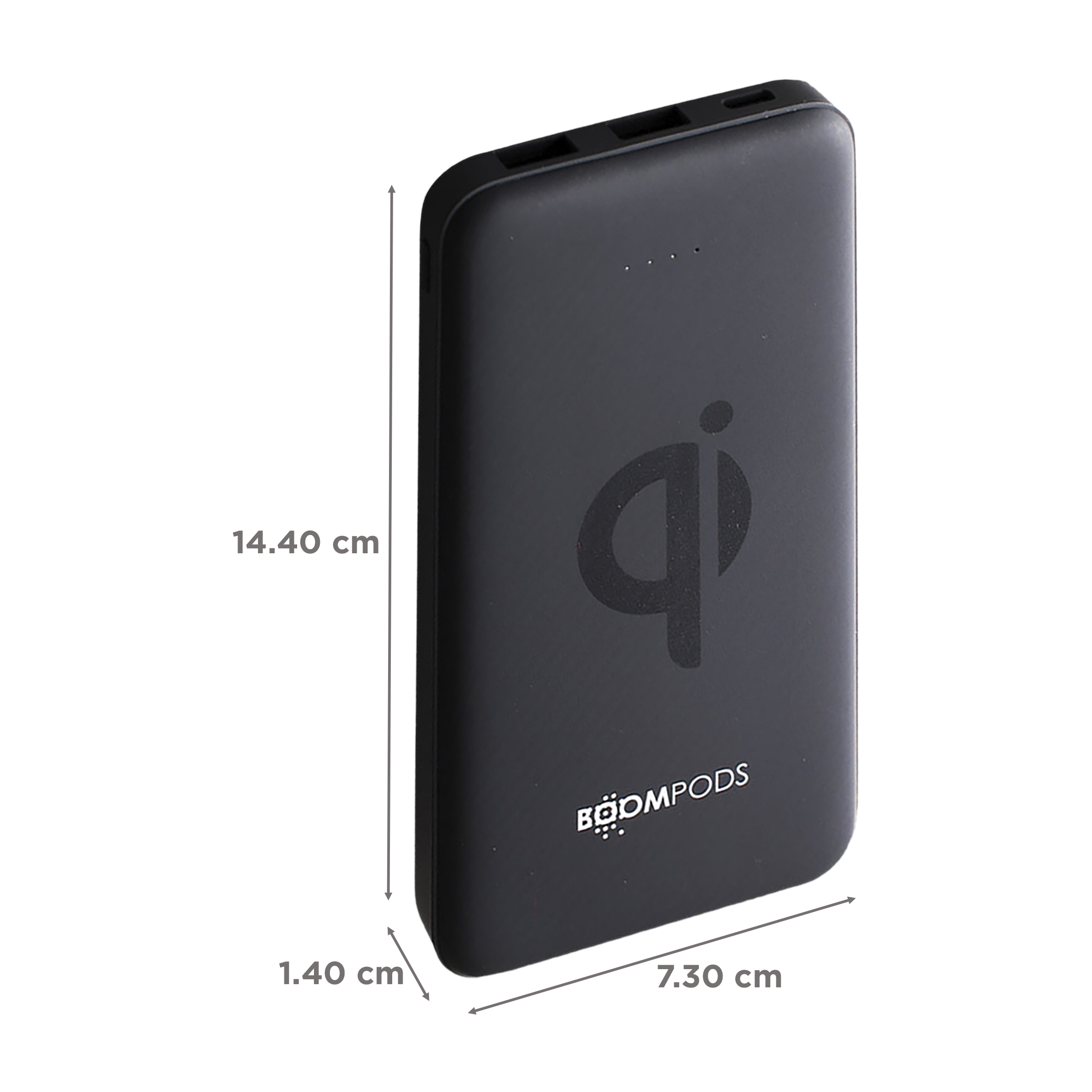 Boompods Powerboom Qi 10000 mAh Fast Charging Power Bank (1 Micro USB Type B, 1 Type C & 2 Type A Ports, Wireless Charging, Black) Boompods Powerboom Qi 10000 mAh Fast Charging Power Bank (1 Micro USB Type B, 1 Type C & 2 Type A Ports, Wireless Charging, Black)_2
