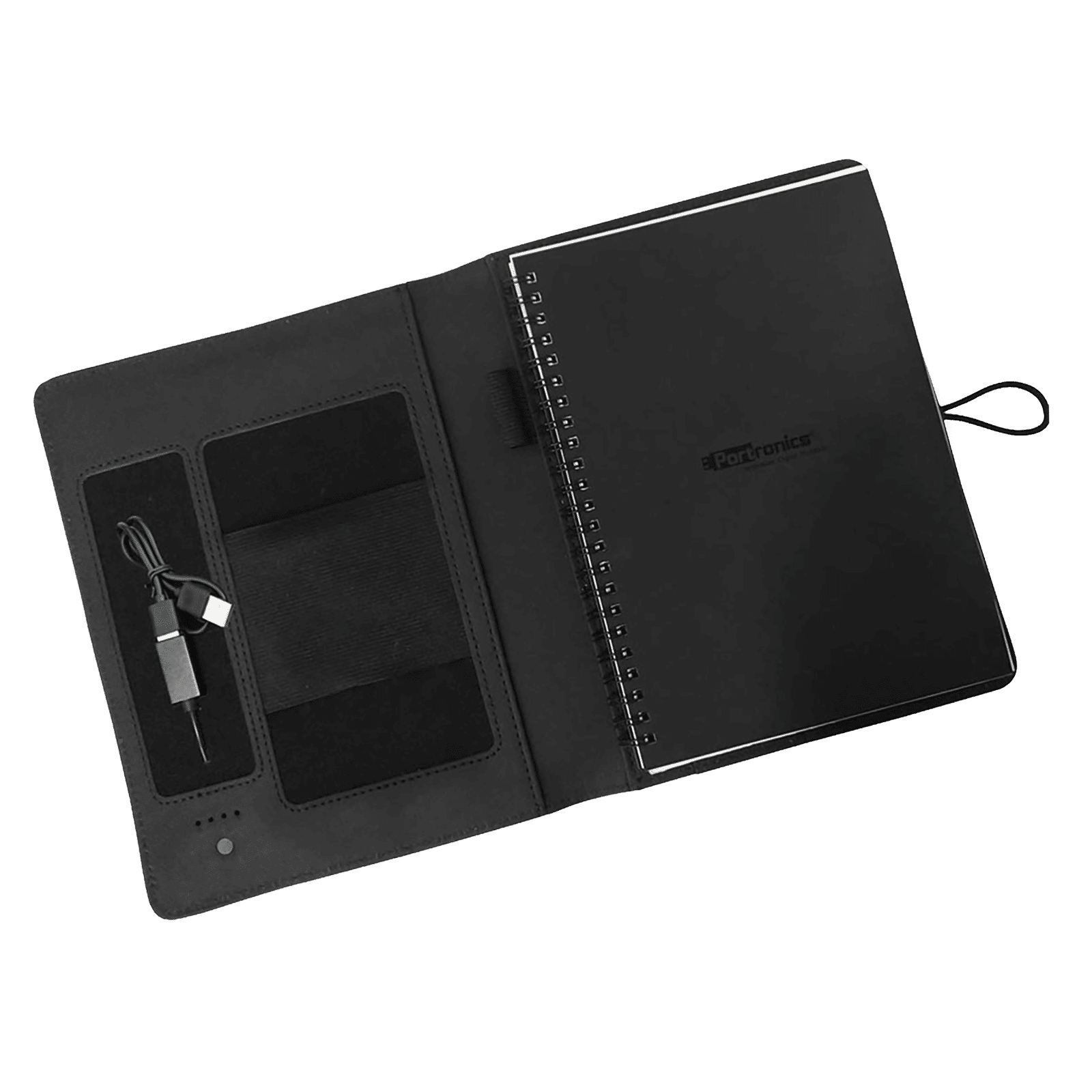 Portronics Power Wallet 10000 mAh Power Bank (1 Type A Port,  PU Leather Casing, LED Charging Indicator, Black)_1