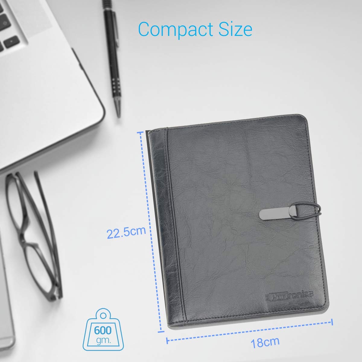 Portronics Power Wallet 10000 mAh Power Bank (1 Type A Port,  PU Leather Casing, LED Charging Indicator, Black)_6