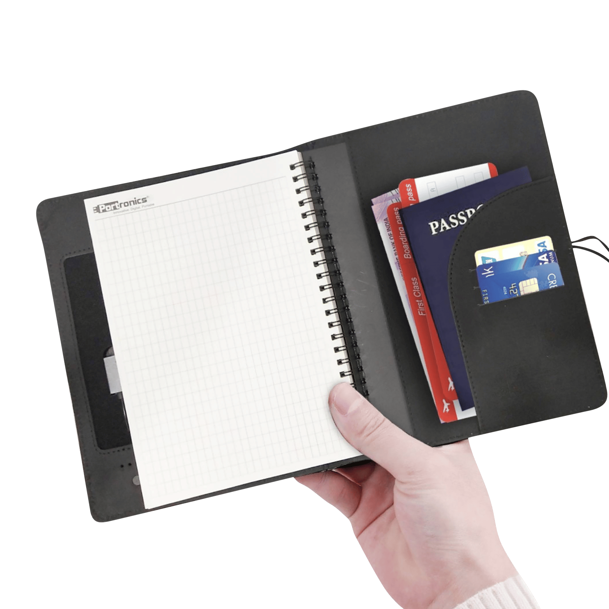Portronics Power Wallet 10000 mAh Power Bank (1 Type A Port,  PU Leather Casing, LED Charging Indicator, Black)_4