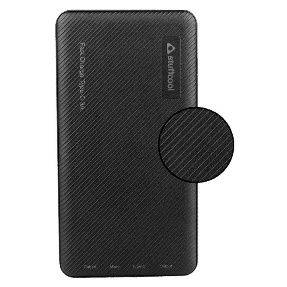 stuffcool PB1044C 10000 mAh Fast Charging Power Bank (1 Type C & 2 Micro USB Ports, LED Indicator, Black) stuffcool PB1044C 10000 mAh Fast Charging Power Bank (1 Type C & 2 Micro USB Ports, LED Indicator, Black)_4