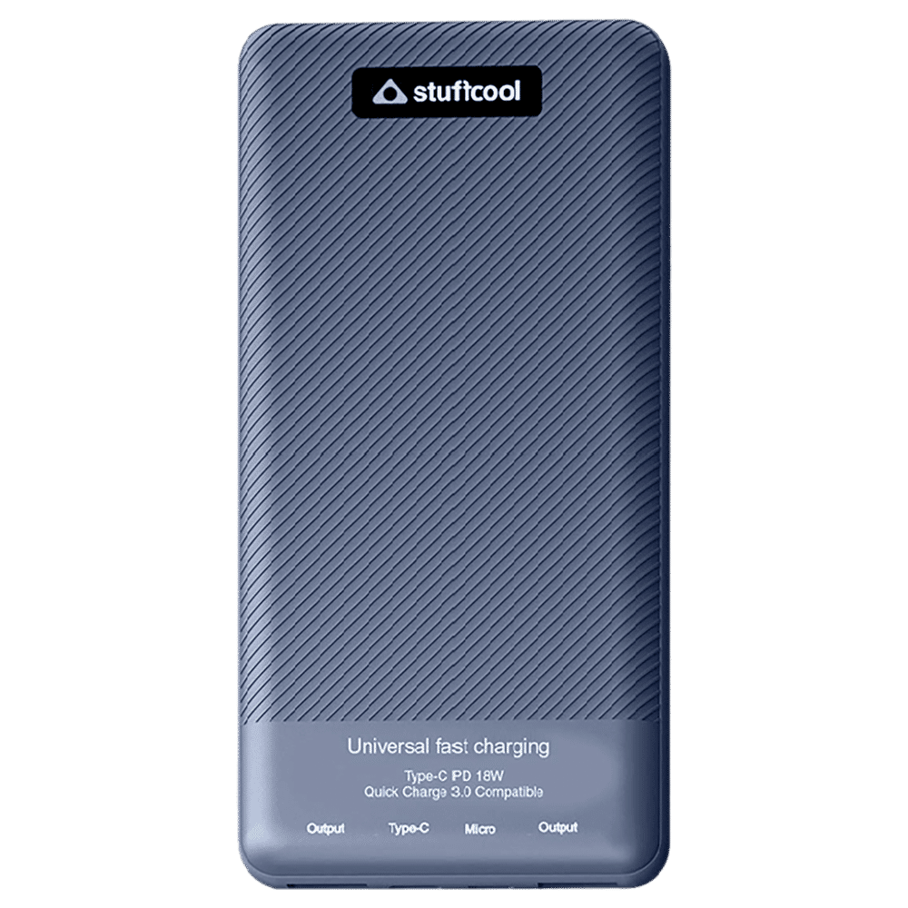stuffcool PB2070UF 10000 mAh Fast Charging Power Bank (1 Type C & 2 Type A Ports, LED Indicator, Blue)_1