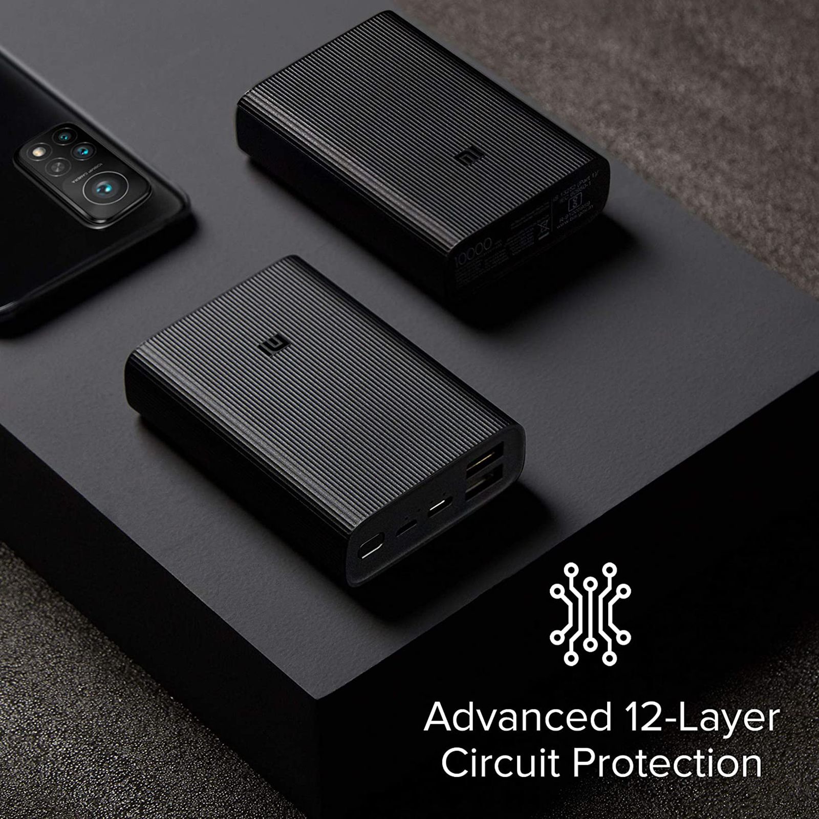 Mi Pocket Pro 10000 mAh 22.5W Fast Charging Power Bank (1 Micro USB Type B, 1 Type C & 2 Type A Ports, Anti Skid & Matte Plastic Finish, 12 Layers Protection, Black) Mi Pocket Pro 10000 mAh 22.5W Fast Charging Power Bank (1 Micro USB Type B, 1 Type C & 2 Type A Ports, Anti Skid & Matte Plastic Finish, 12 Layers Protection, Black)_7