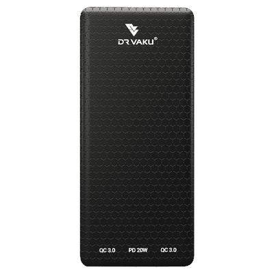 Vaku Carbon Series Magnus 10000 mAh Fast Charging Power Bank (1 Micro USB Type B, 1 Type C & 2 Type A Ports, Digital LED Indicator, Black)