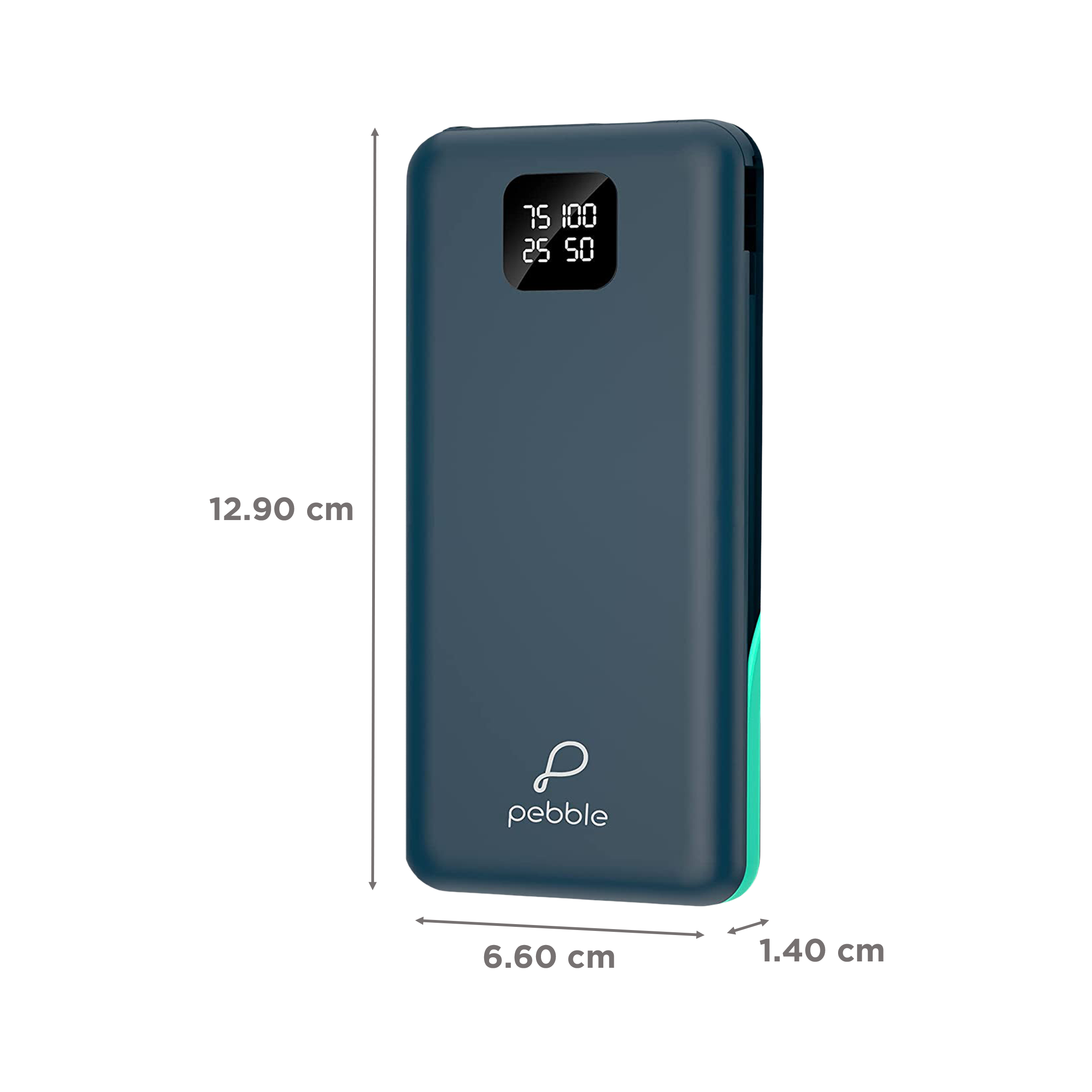 Pebble Ace Pro 10000 mAh 12W Fast Charging Power Bank (1 Micro USB Type B, 1 Type C, 1 Type A & 1 Lightning Ports, Digital LED Indicator, Blue) Pebble Ace Pro 10000 mAh 12W Fast Charging Power Bank (1 Micro USB Type B, 1 Type C, 1 Type A & 1 Lightning Ports, Digital LED Indicator, Blue)_2