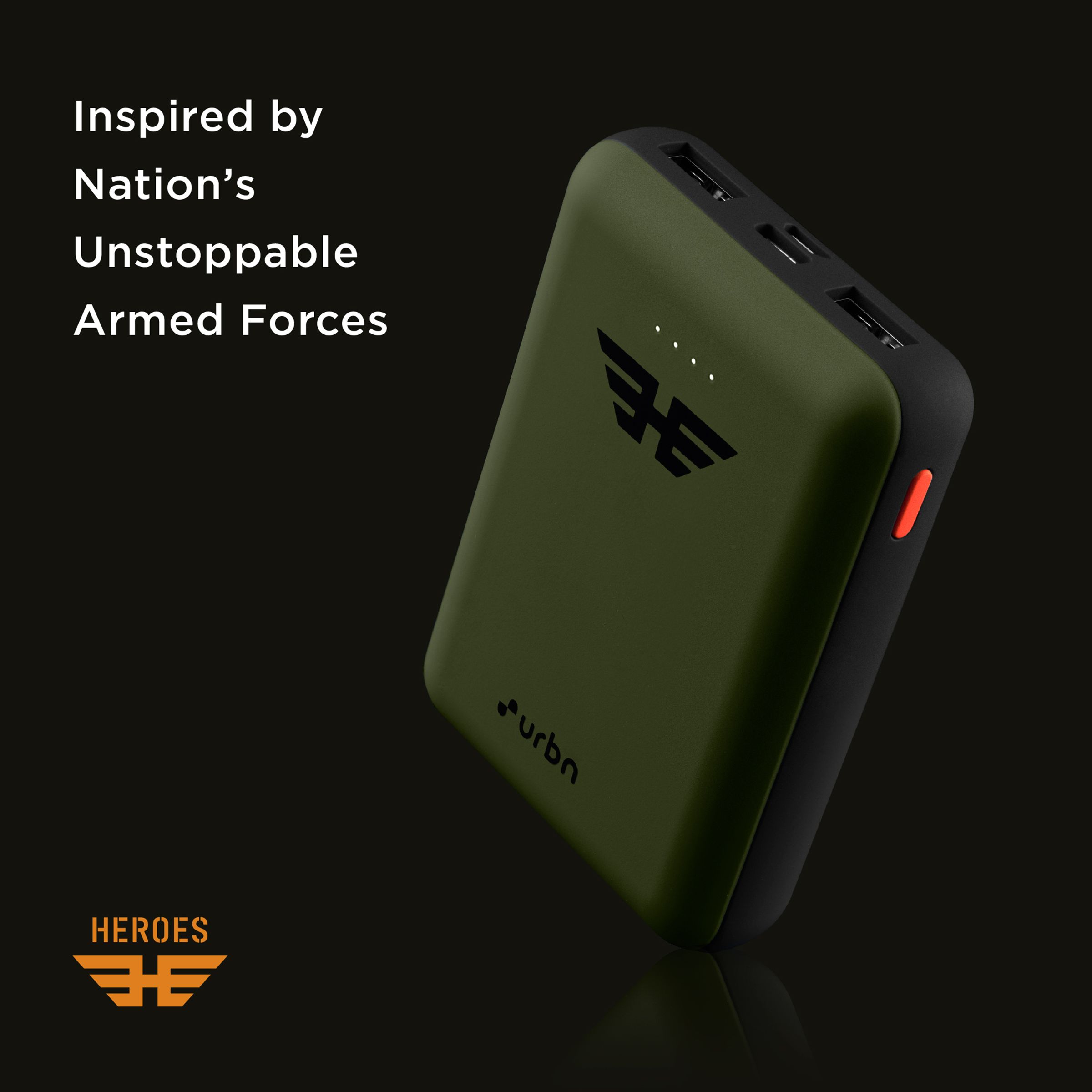 urbn 10000 mAh 12W Fast Charging Power Bank (1 Micro USB Type B, 1 Type C & 2 Type A Ports, Ultra Compact Casing, LED Charging Indicator, Camo) urbn 10000 mAh 12W Fast Charging Power Bank (1 Micro USB Type B, 1 Type C & 2 Type A Ports, Ultra Compact Casing, LED Charging Indicator, Camo)_10