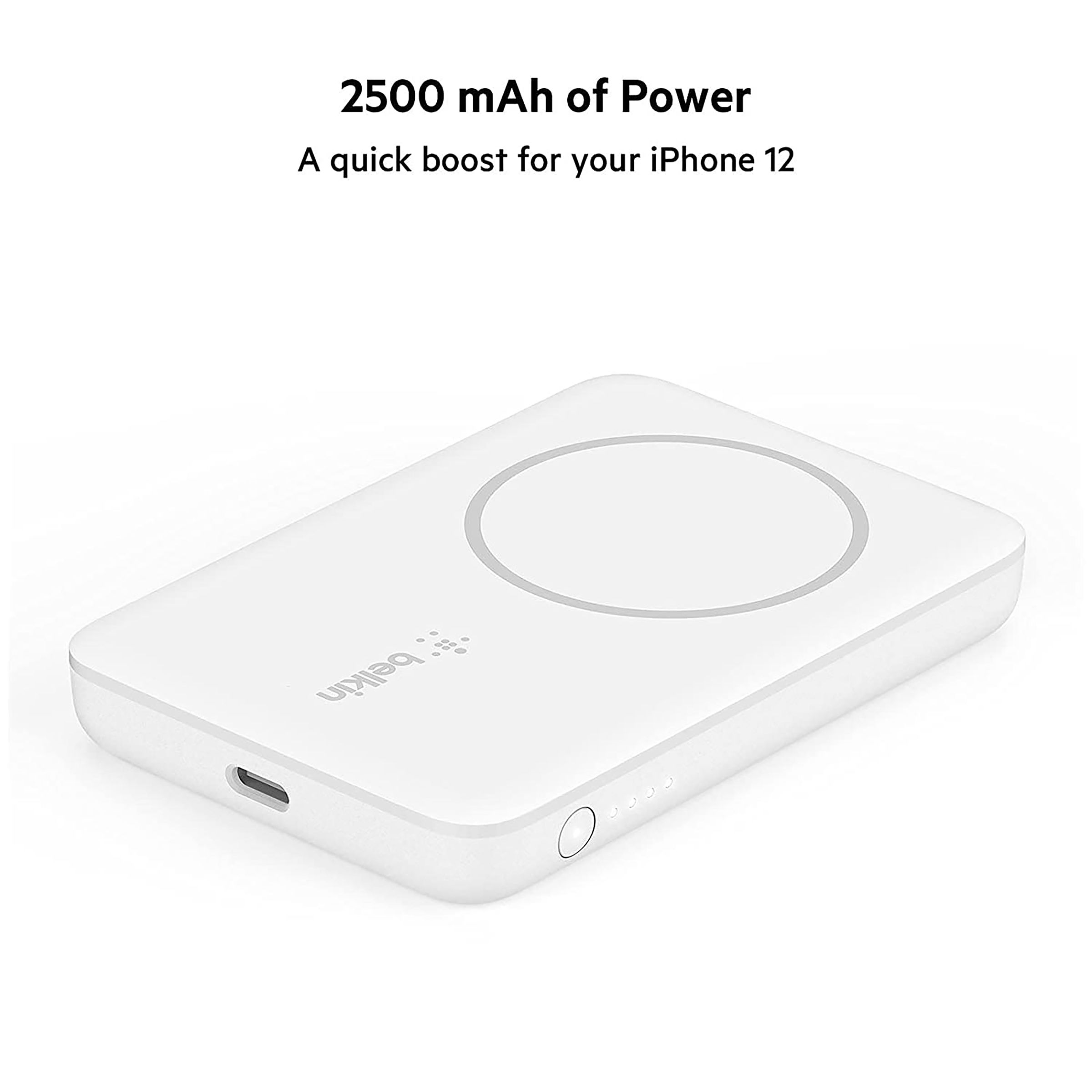 belkin BoostCharge 2500 mAh 5W Power Bank (1 Type C Port, Compatible with MagSafe, White) belkin BoostCharge 2500 mAh 5W Power Bank (1 Type C Port, Compatible with MagSafe, White)_11