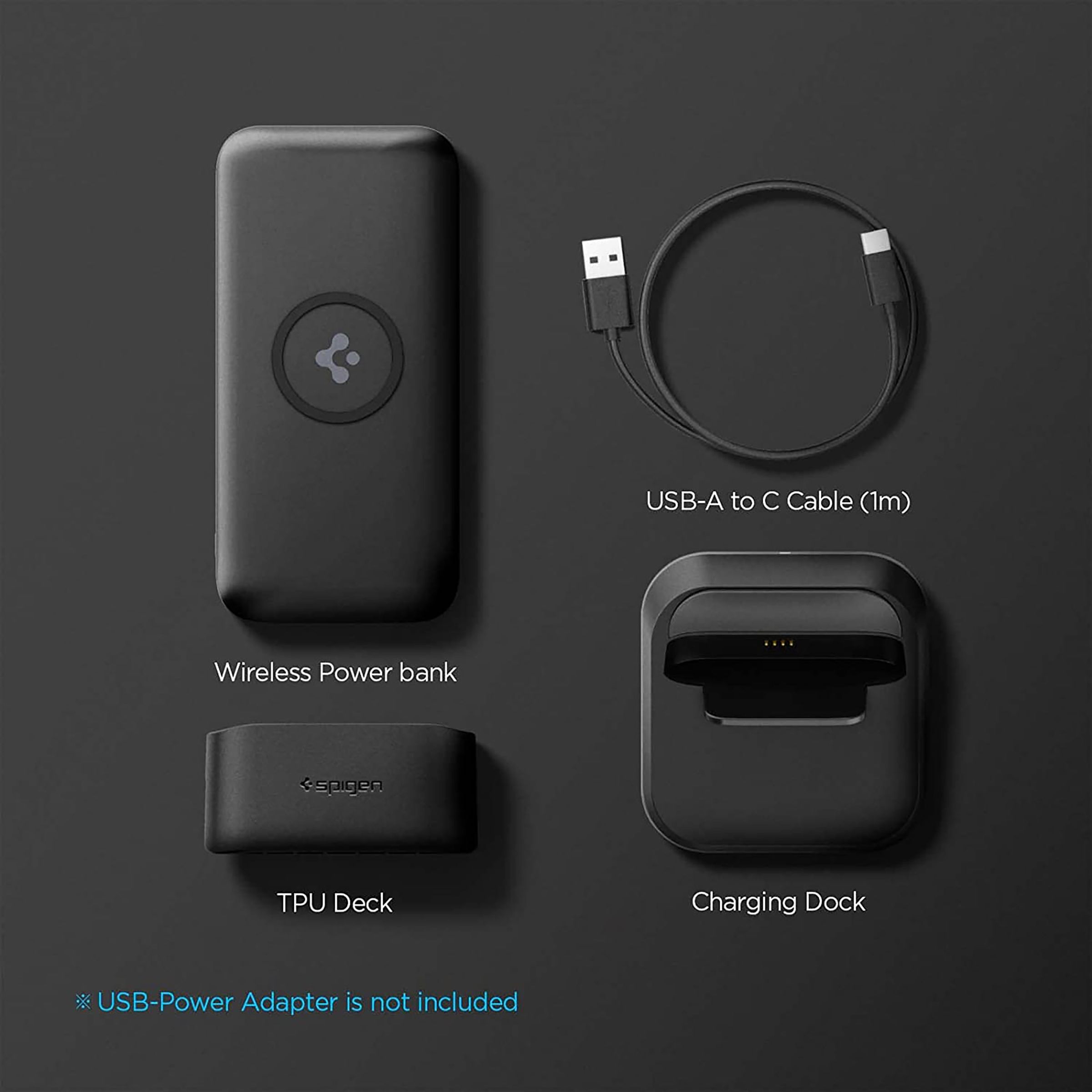 Spigen 10000 mAh 20W Fast Charging Power Bank (1 Type A & 1 Type C Ports, Wireless Charging, Black) Spigen 10000 mAh 20W Fast Charging Power Bank (1 Type A & 1 Type C Ports, Wireless Charging, Black)_8