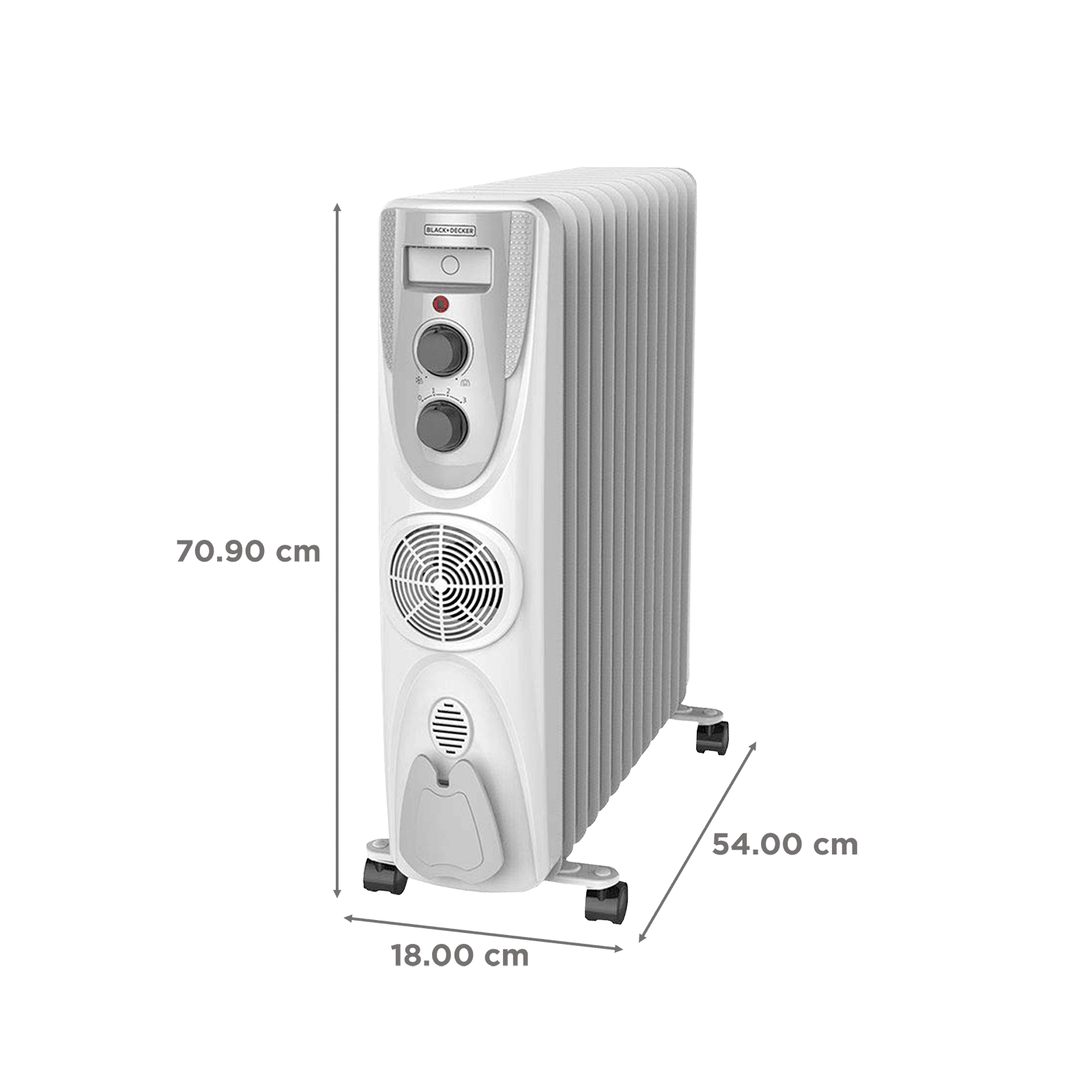 BLACK & DECKER BXRA0901IN 2500W Oil Filled Radiator Room Heater with 9 Fins (Adjustable Thermostat_2