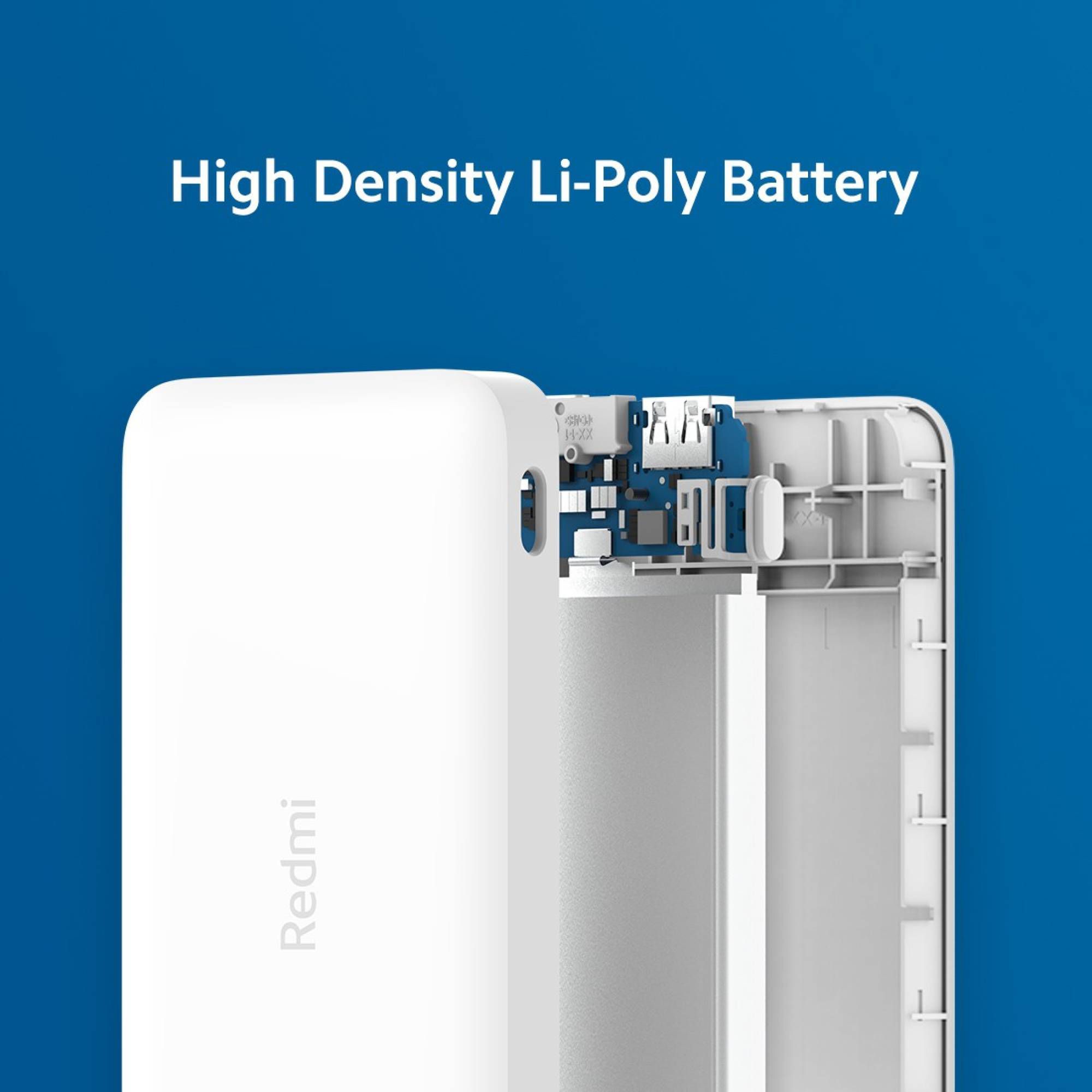 Redmi 10000 mAh 10W Fast Charging Power Bank (1 Micro USB Type B, 1 Type C & 2 Type A Ports, Two Way Fast Charging, White)_10