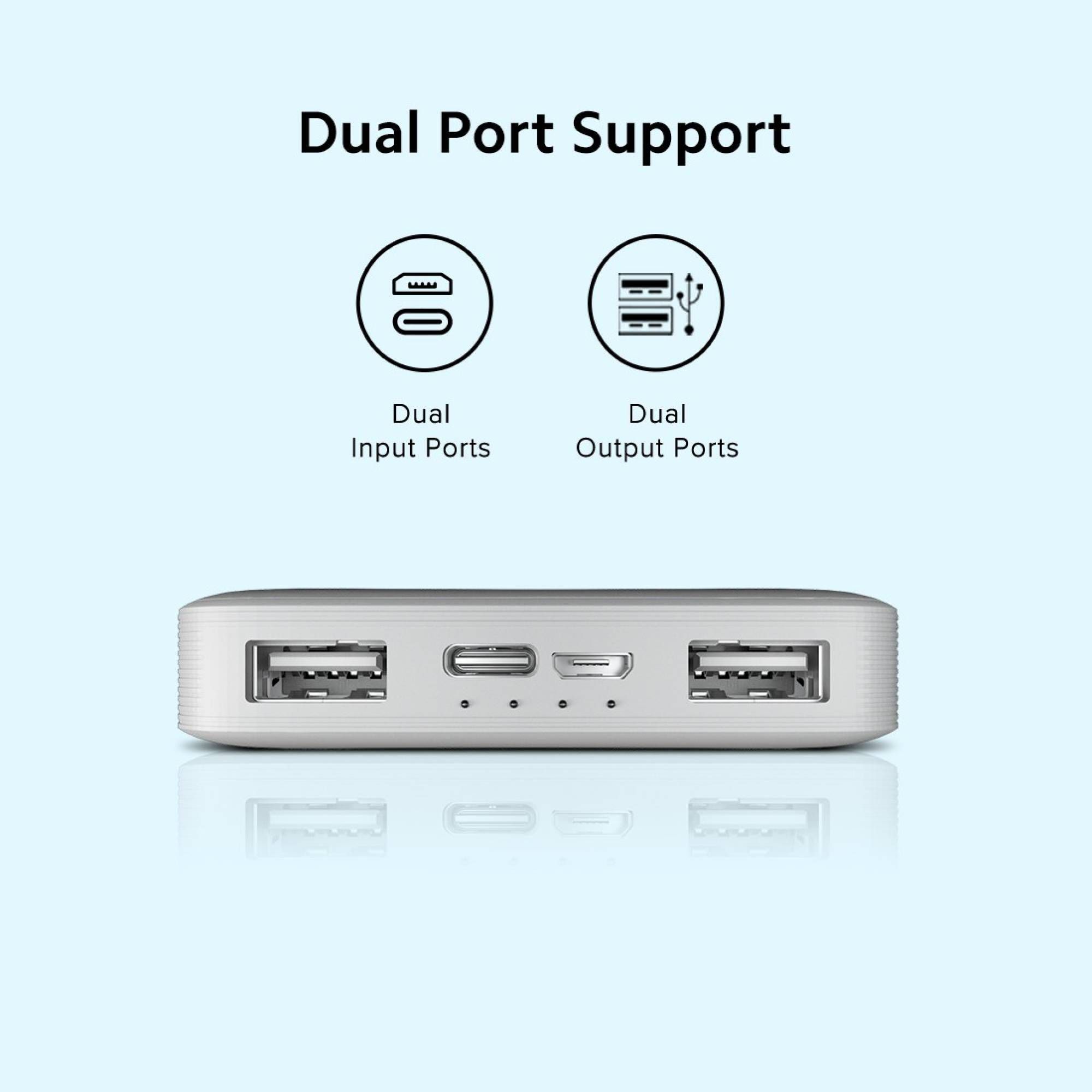 Redmi 10000 mAh 10W Fast Charging Power Bank (1 Micro USB Type B, 1 Type C & 2 Type A Ports, Two Way Fast Charging, White)_8