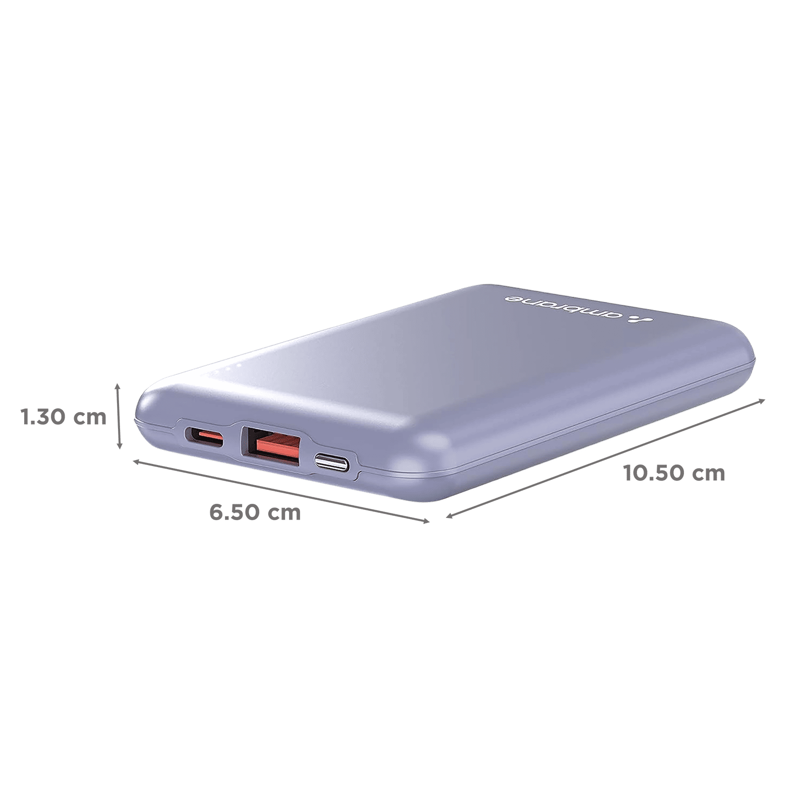 ambrane Powerlit 10000 mAh 22.5W Fast Charging Power Bank (1 Type A and 1 Type C Ports, Dual BoostedSpeed Output, Purple) ambrane Powerlit 10000 mAh 22.5W Fast Charging Power Bank (1 Type A and 1 Type C Ports, Dual BoostedSpeed Output, Purple)_2