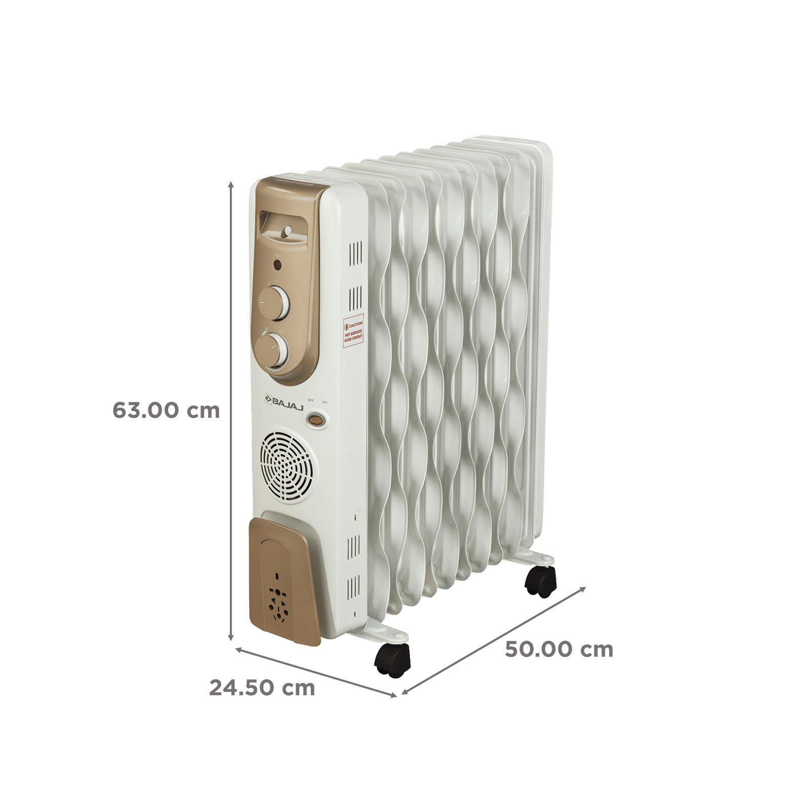 BAJAJ Vienna OFR 11F 2500W Oil Filled Radiator Room Heater with Automatic Thermal Cutout (Adjustable Thermostat_2