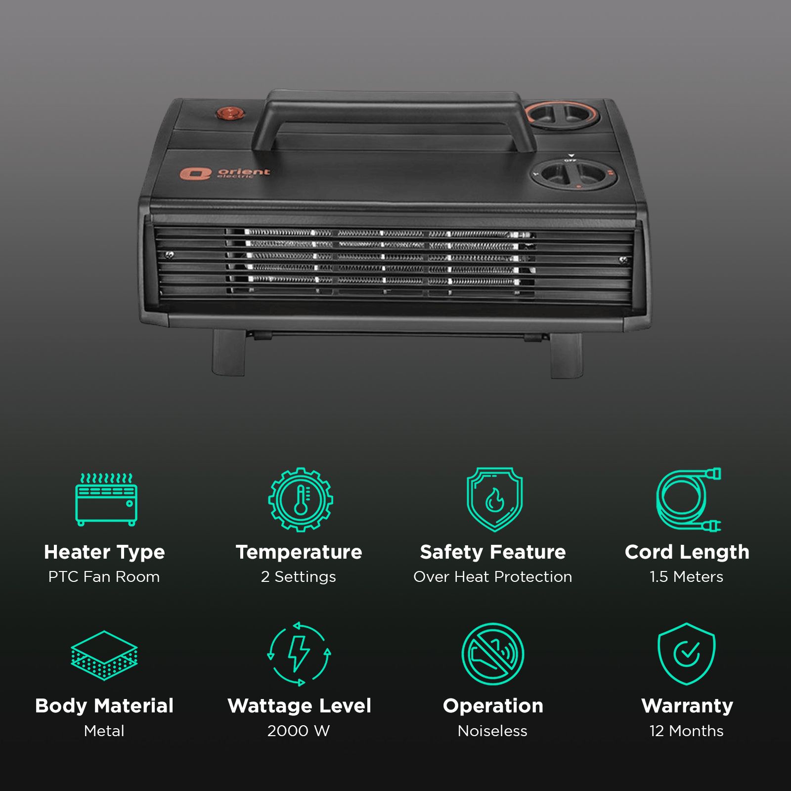 Orient Heat Convector 2000W Fan Room Heater with Bi-Directional Height Adjustment (Dual Heating Power_3