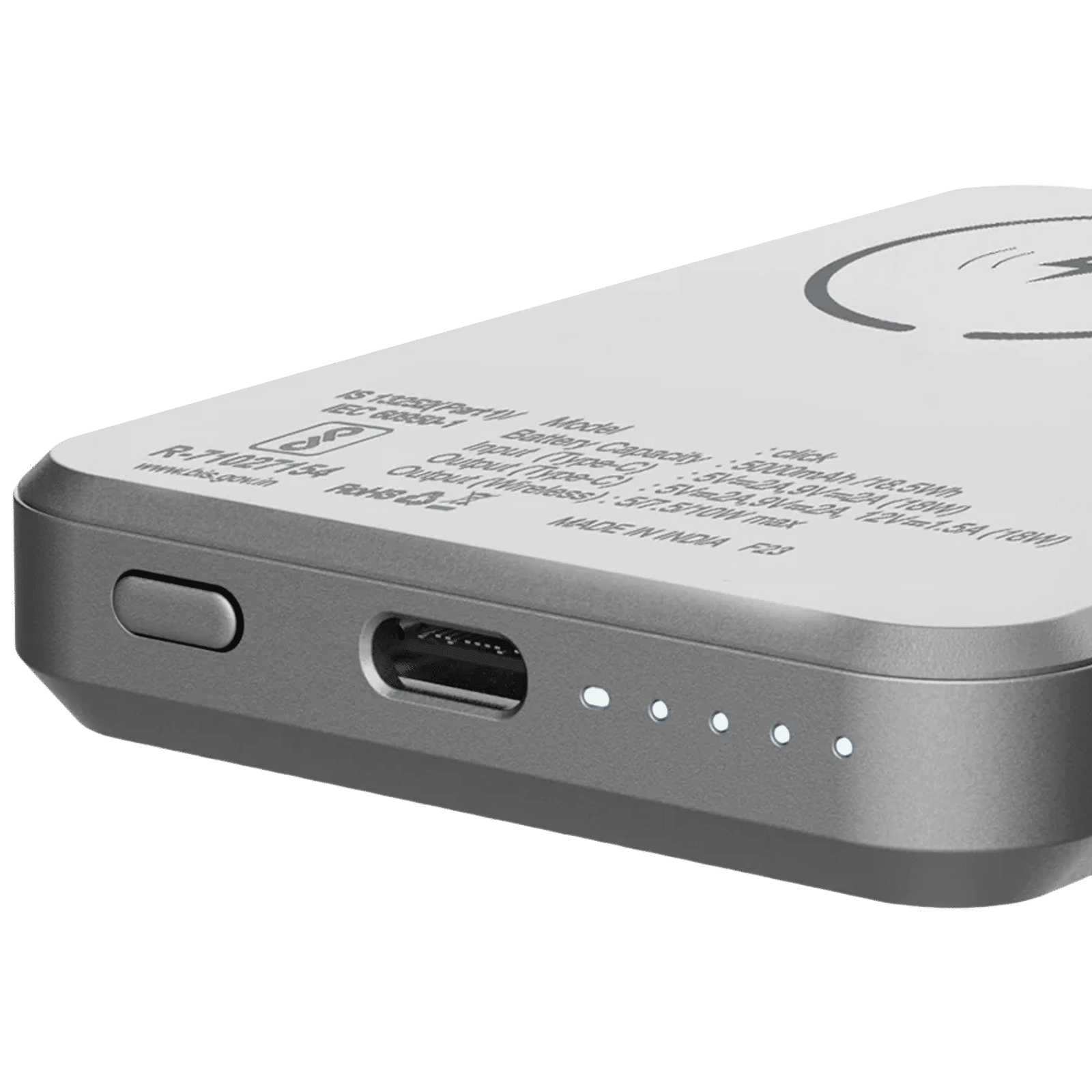 stuffcool Click 5000 mAh 18W Fast Charging Power Bank (1 Type C Port, Short Circuit Protection, Metallic Grey)_4