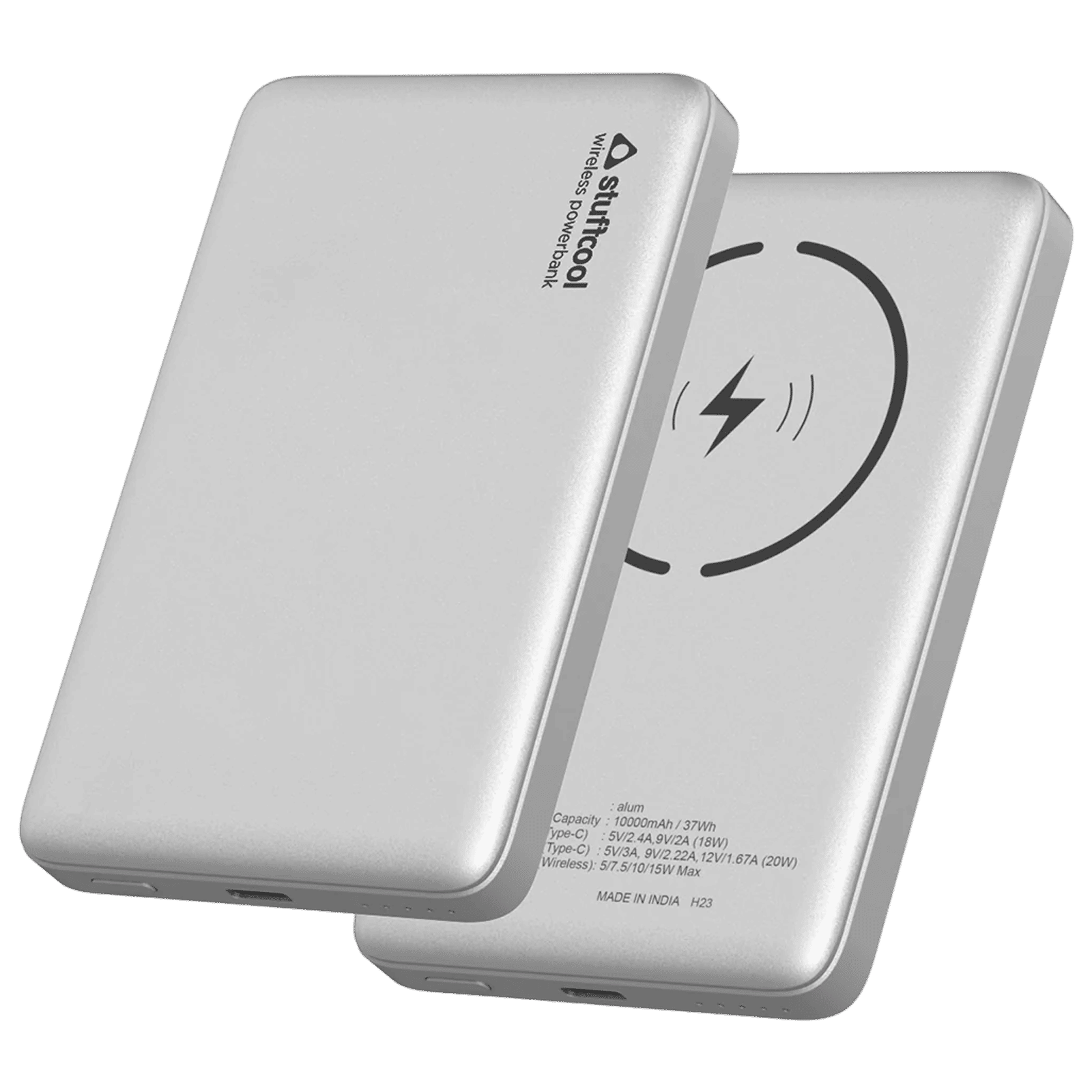 stuffcool Alum 10000 mAh 20W Fast Charging Power Bank (1 Type C Port, Short Circuit Protection, Silver) stuffcool Alum 10000 mAh 20W Fast Charging Power Bank (1 Type C Port, Short Circuit Protection, Silver)_1