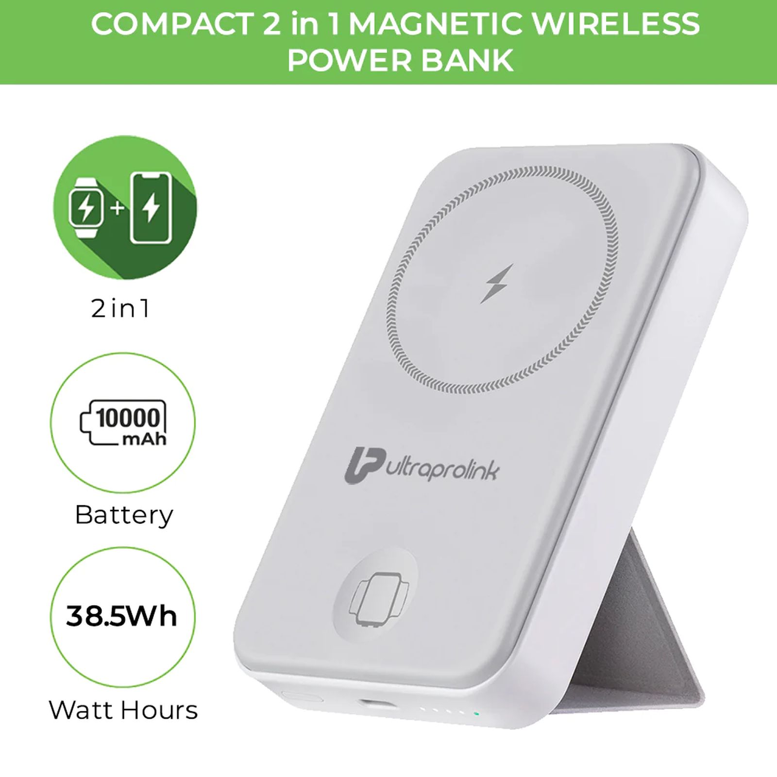 ultraprolink Juice Up Mag 10000 mAh 20W Fast Charging Power Bank (1 Type C Ports, Wireless Charging, White) ultraprolink Juice Up Mag 10000 mAh 20W Fast Charging Power Bank (1 Type C Ports, Wireless Charging, White)_4