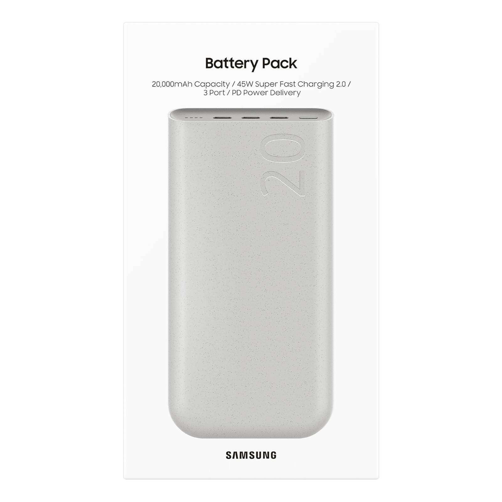 SAMSUNG 20000 mAh 45W Fast Charging Power Bank (3 Type C Ports, Supports PD 3.0, Beige)_9