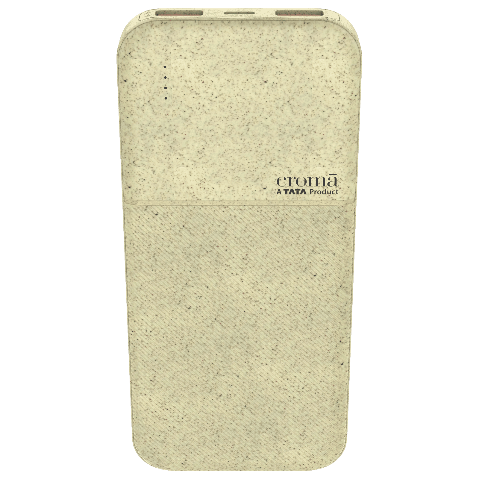 Croma 10000 mAh 22.5W Fast Charging Power Bank (2 Type A & 1 Type C Ports, Recycled Plastic Casing, Short Circuit Protection, Brown)_10