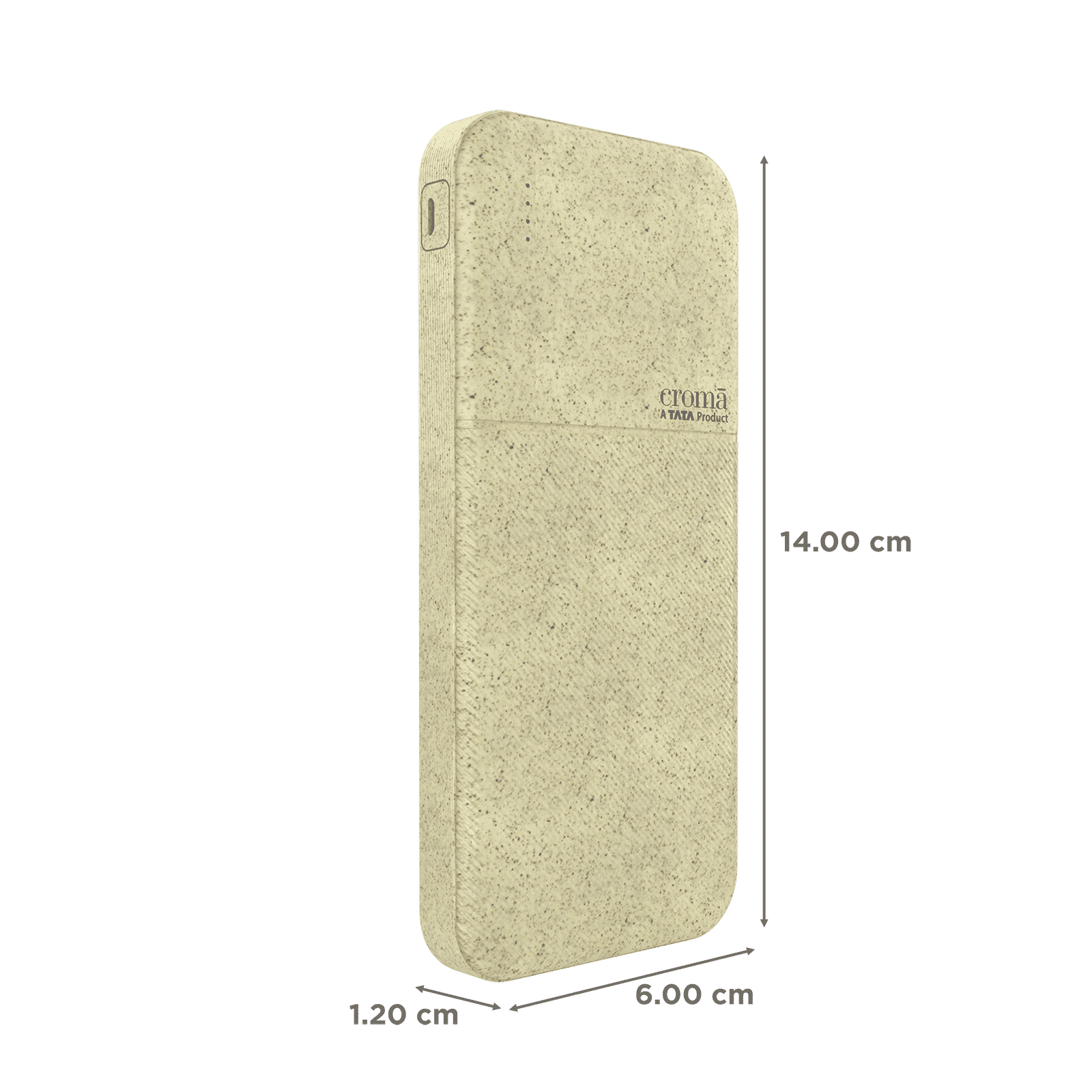 Croma 10000 mAh 22.5W Fast Charging Power Bank (2 Type A & 1 Type C Ports, Recycled Plastic Casing, Short Circuit Protection, Brown)_3