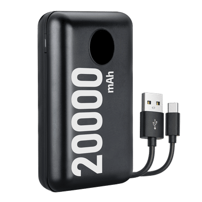 Croma 20000 mAh 22.5W Fast Charging Power Bank (1 Type C Port, 2 Type A Port, Cable included, Black)