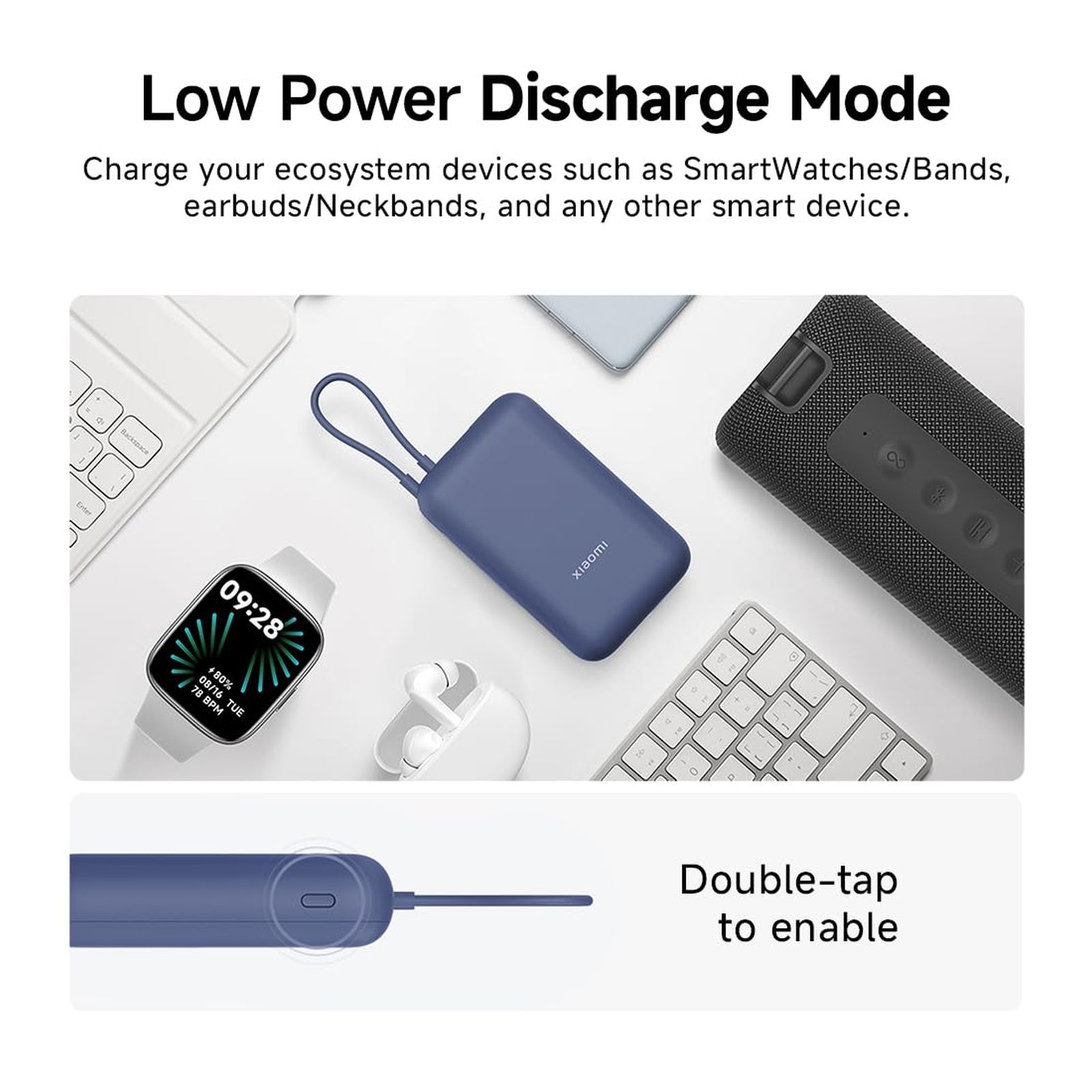 Xiaomi Pocket 10000 mAh 22.5W Fast Charging Power Bank (2 Type A & 1 Type C Ports, Quick Charge 3.0, Blue)_7