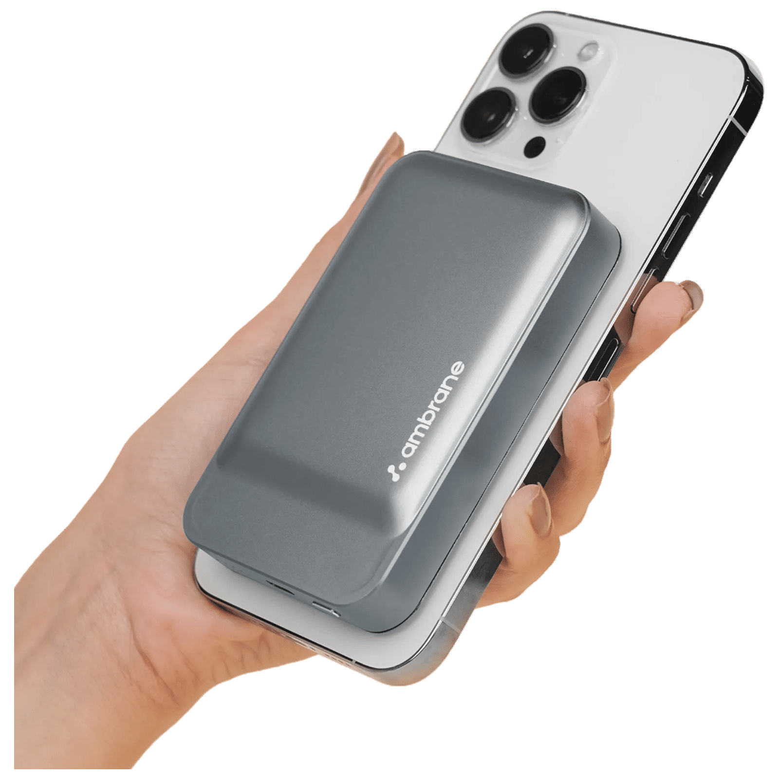 ambrane AeroSync PB Prime 10000 mAh 22W Fast Charging Power Bank (1 Type C Ports, Premium Metallic Body, MagSafe Compatible, Grey)_1