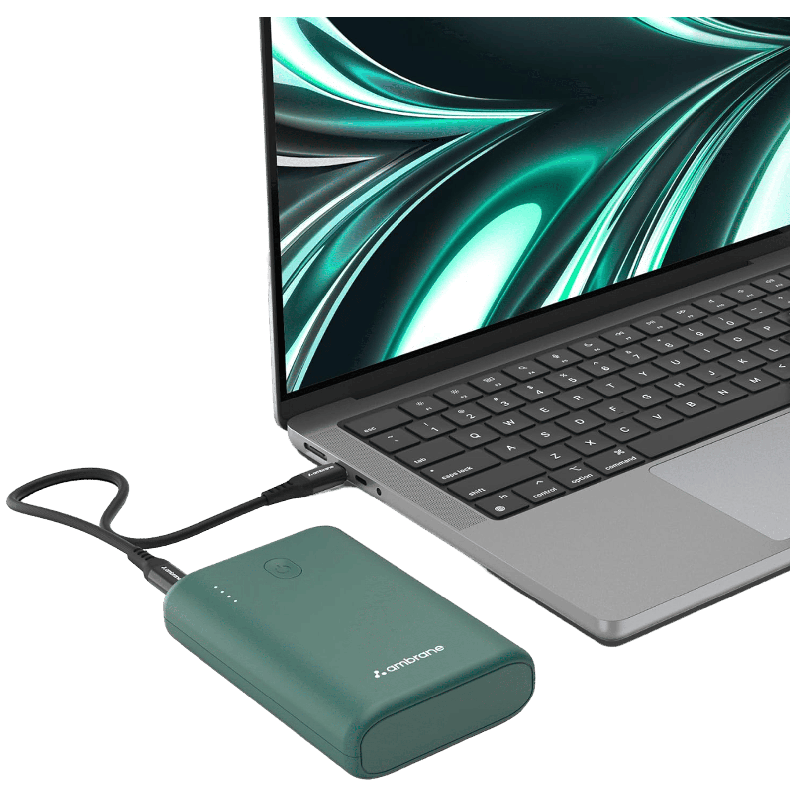 ambrane PowerLit 45 15000 mAh 45W Fast Charging Power Bank (1 Type A & 2 Type C Ports, Advanced Chipset Protection, Green)_1