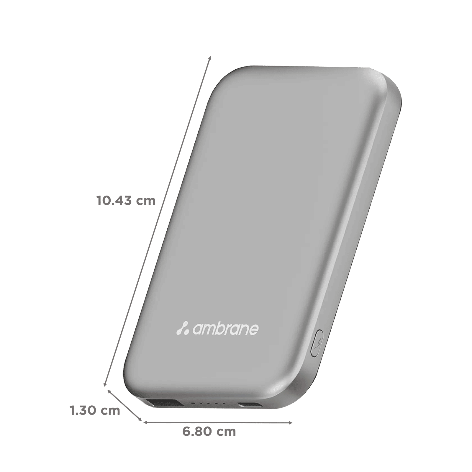 ambrane Aerosync PB 5S 5000 mAh 22.5W Fast Charging Power Bank (1 Type C & 1 Type A Ports, Premium Rubberized Finish, MagSafe Compatible, Silver)_2