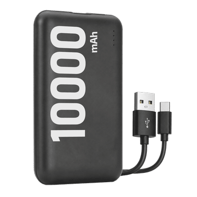 Croma 10000 mAh 22.5W Fast Charging Slim Power Bank (1 Type A & 1 Type C Ports, Cable included, Black)
