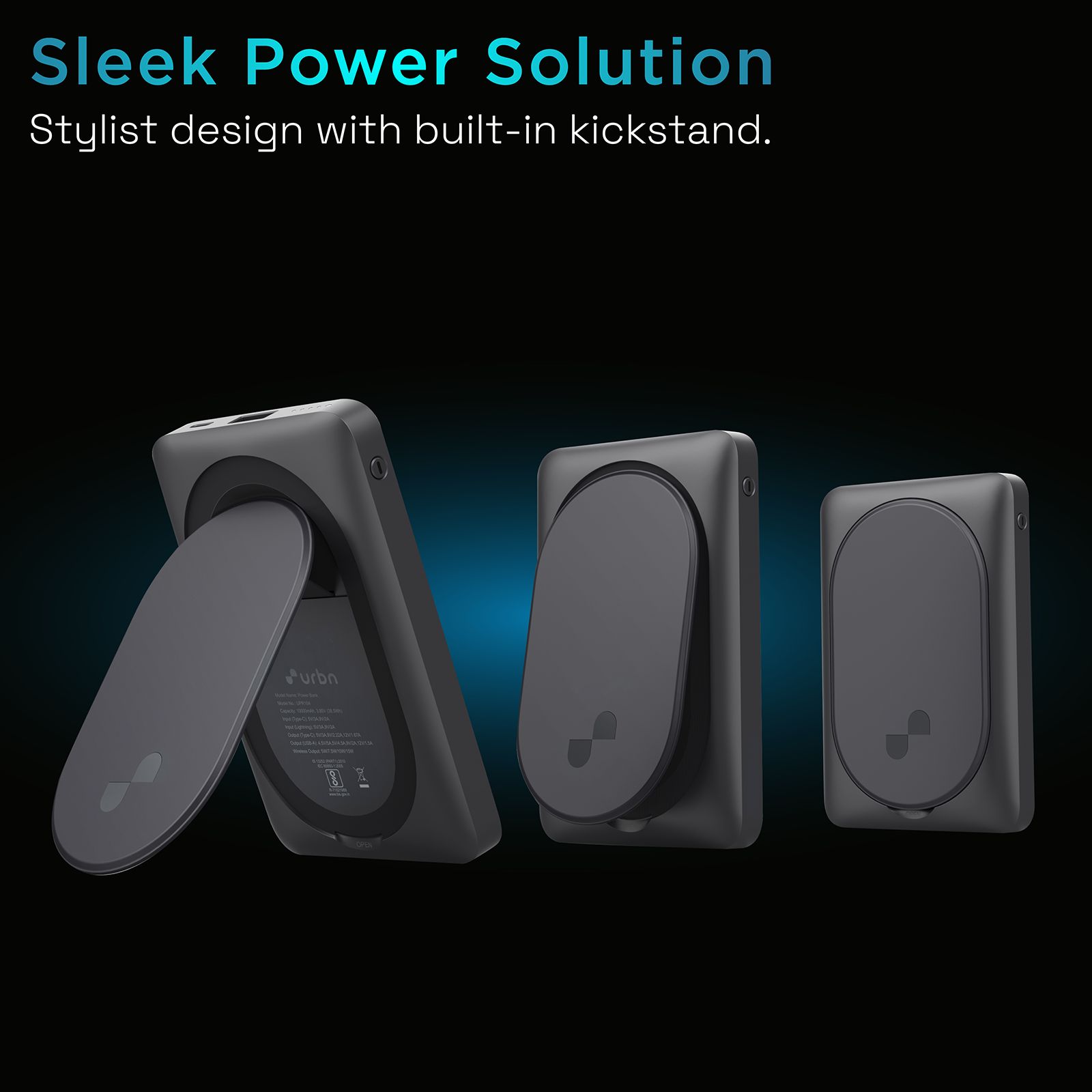 urbn UPR104 10000 mAh 20W Fast Charging Power Bank (1 Type A Port, 1 Type C Port & 1 Lightning Port, Multi Layer Circuit Protection, Black)_6
