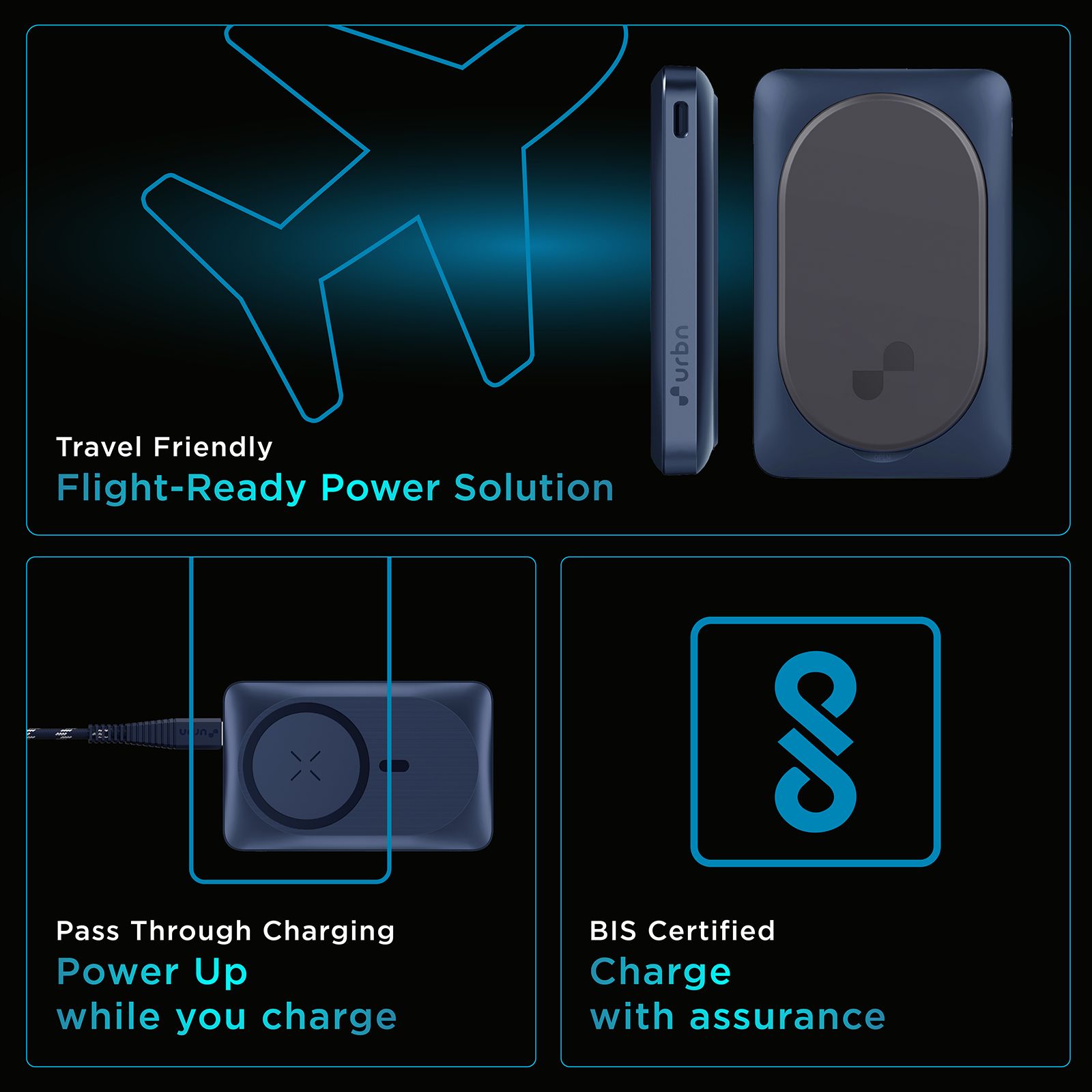 urbn UPR104 10000 mAh 20W Fast Charging Power Bank (1 Type A Port, 1 Type C Port & 1 Lightning Port, Multi Layer Circuit Protection, Blue) urbn UPR104 10000 mAh 20W Fast Charging Power Bank (1 Type A Port, 1 Type C Port & 1 Lightning Port, Multi Layer Circuit Protection, Blue)_5