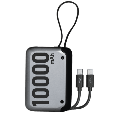 Croma 10000 mAh 30W Fast Charging Power Bank (1 Type C Port, Built Type C cable, Black)