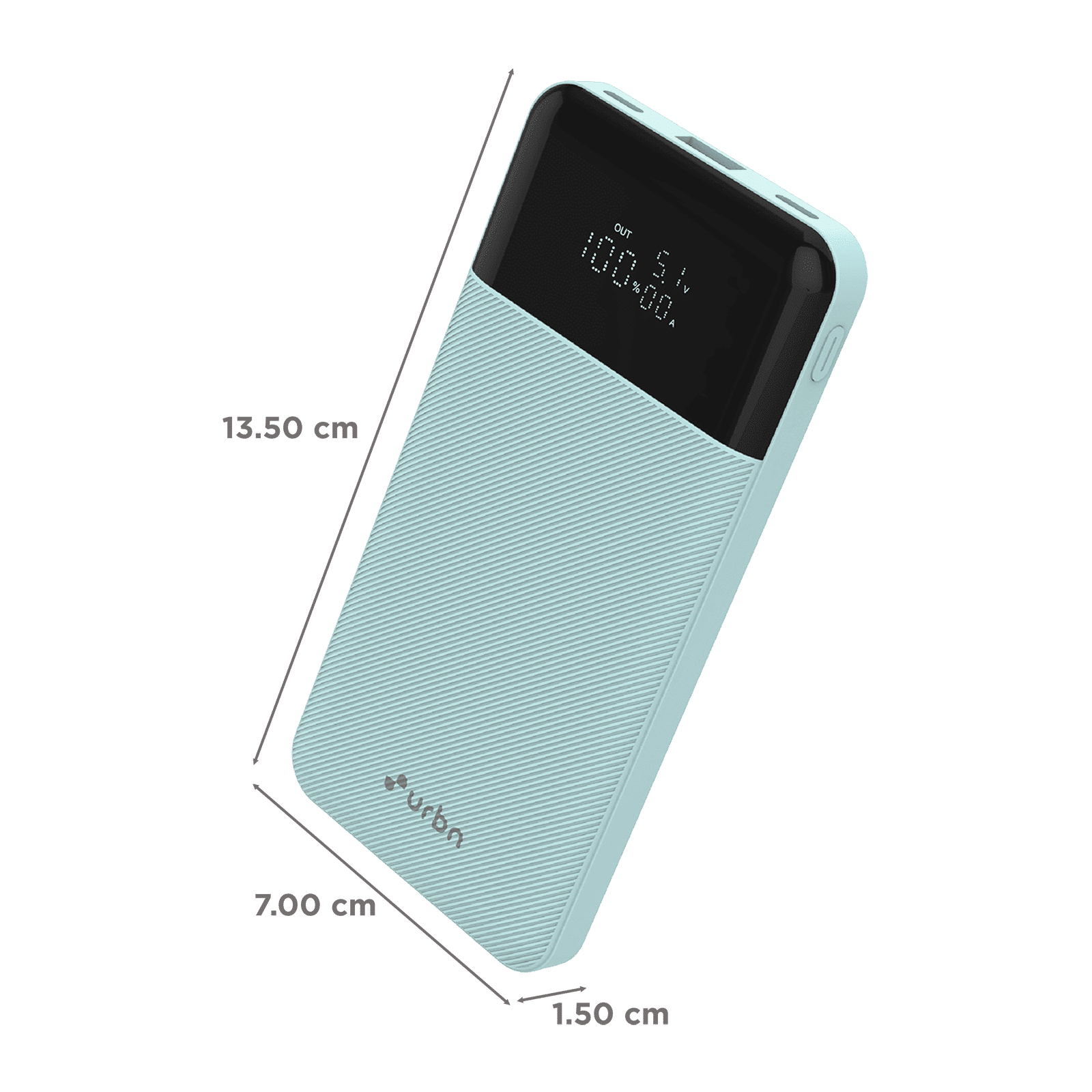 urbn Edge 10000 mAh 22.5W Fast Charging Power Bank (1 Type A & 2 Type C Port, 12 Layer Circuit Protection, Teal) urbn Edge 10000 mAh 22.5W Fast Charging Power Bank (1 Type A & 2 Type C Port, 12 Layer Circuit Protection, Teal)_2