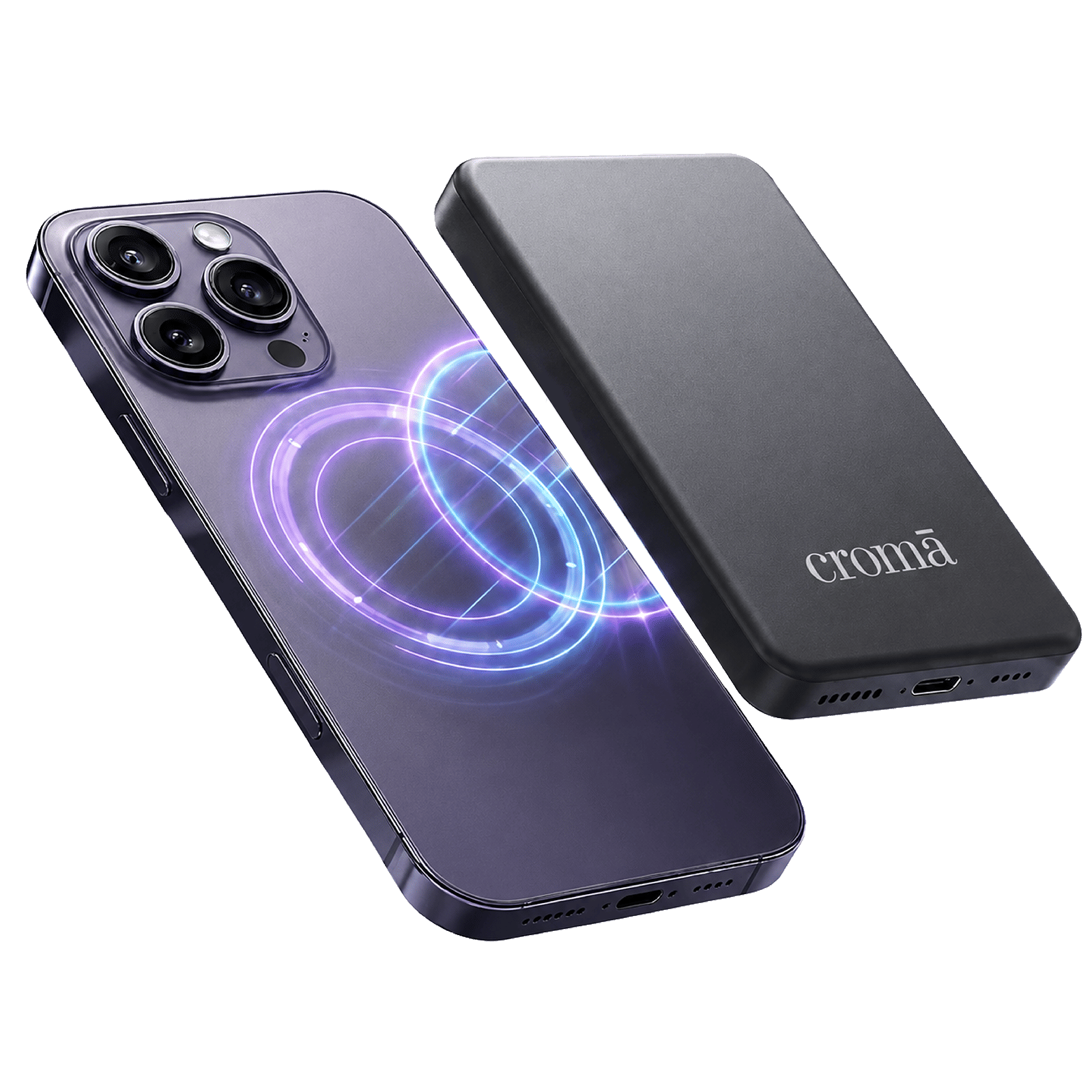 Croma 5000 mAh 20W Fast Charging Power Bank (1 Type C Port, Durable Plastic Case, Magsafe Compatible, Black)_1