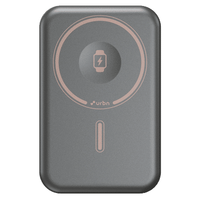Urbn Curve 10000 mAh 20W Fast Charging Power Bank (1 Type C Port, MagSafe Compatible, Soft Touch Finish, Travel Friendly, Gray Gun Metal)