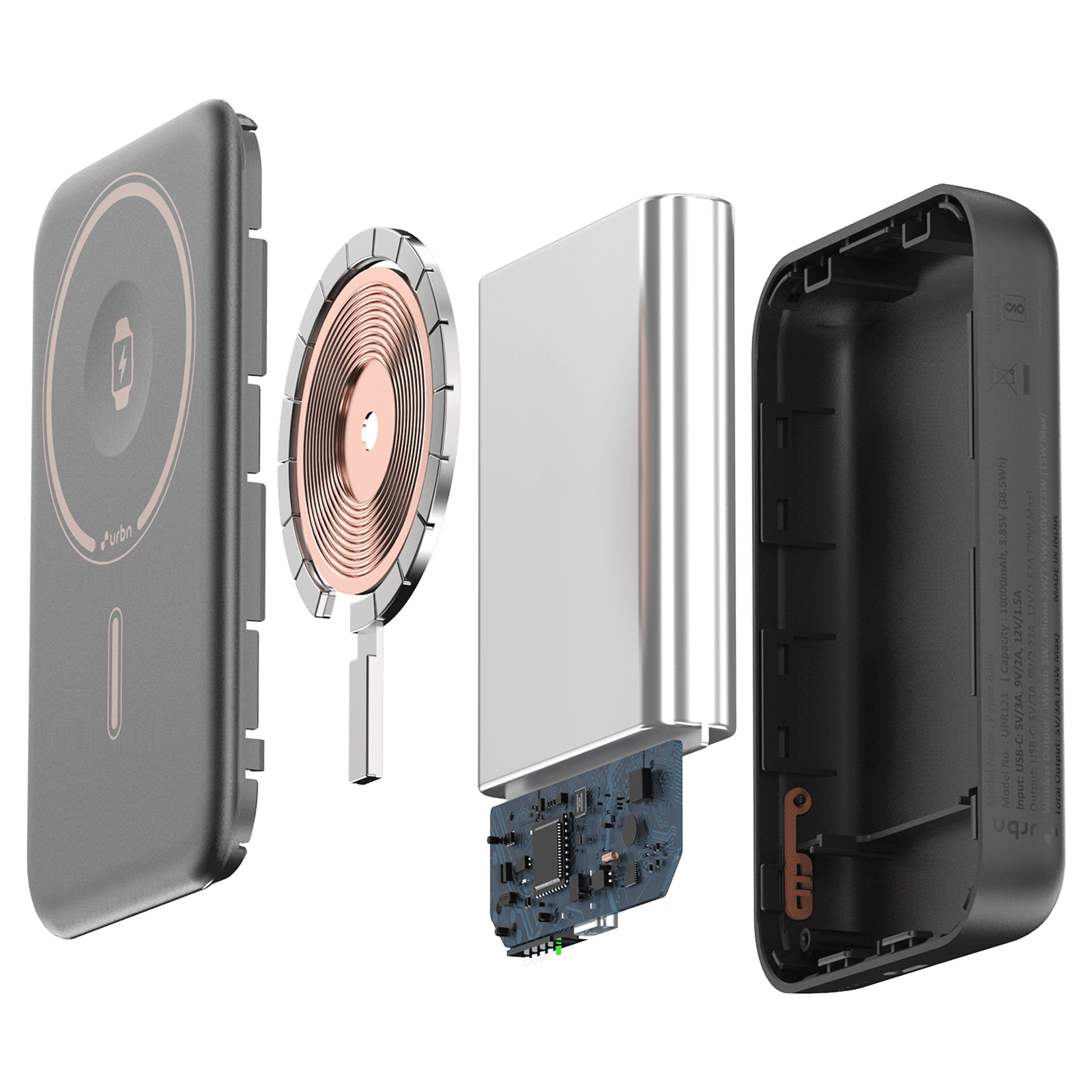 Urbn Curve 10000 mAh 20W Fast Charging Power Bank (1 Type C Port, MagSafe Compatible, Soft Touch Finish, Travel Friendly, Gray Gun Metal) Urbn Curve 10000 mAh 20W Fast Charging Power Bank (1 Type C Port, MagSafe Compatible, Soft Touch Finish, Travel Friendly, Gray Gun Metal)_11