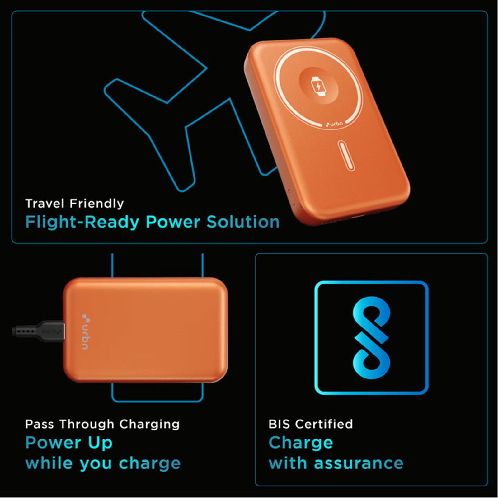 Urbn Curve 10000 mAh 20W Fast Charging Power Bank (1 Type C Port, MagSafe Compatible, Soft Touch Finish, Travel Friendly, Gray Gun Metal) Urbn Curve 10000 mAh 20W Fast Charging Power Bank (1 Type C Port, MagSafe Compatible, Soft Touch Finish, Travel Friendly, Gray Gun Metal)_17