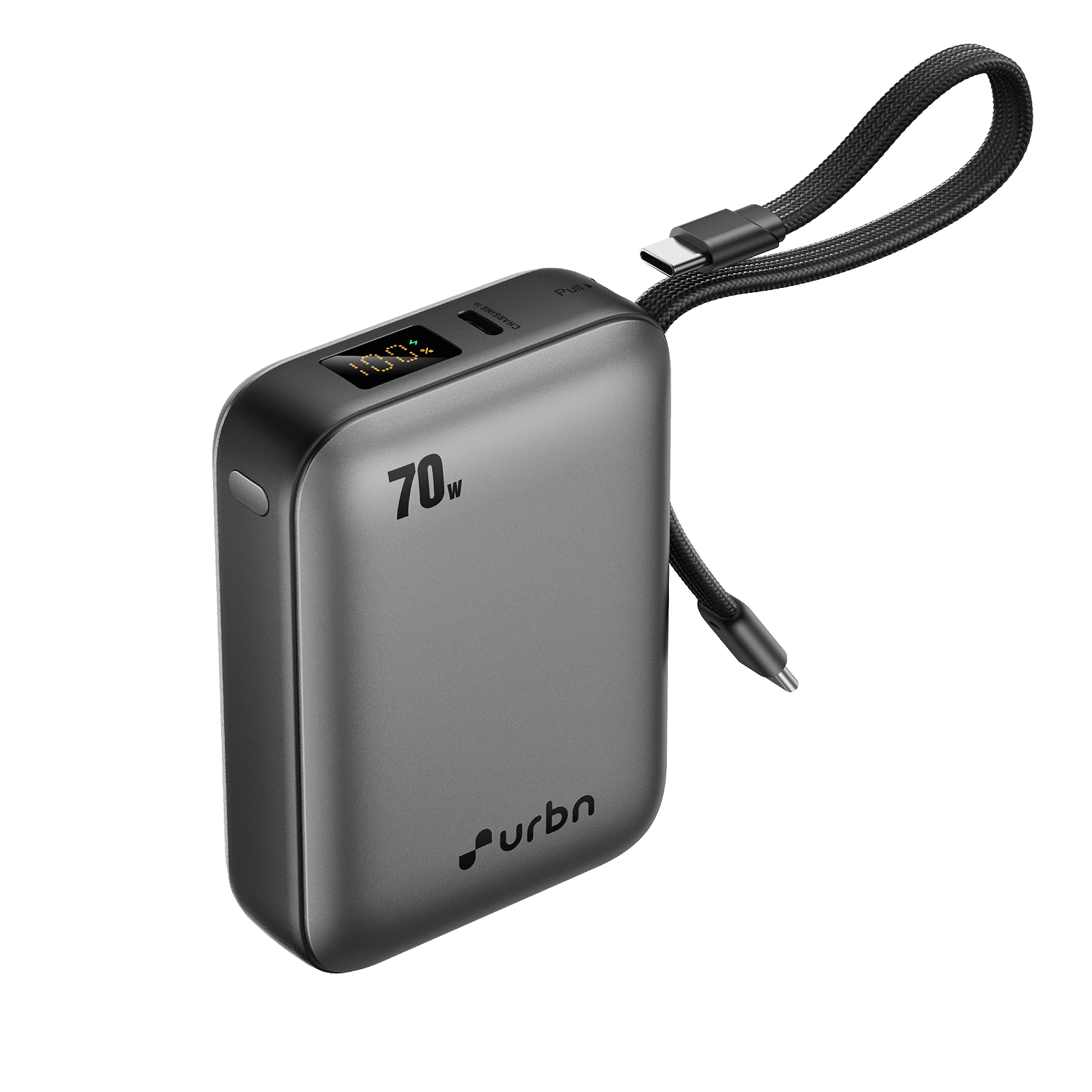 Urbn Zap 20000 mAh 70W Fast Charging Power Bank (1 Type C Port, 1 Built-in Cable Type C, Digital Display, Grey) Urbn Zap 20000 mAh 70W Fast Charging Power Bank (1 Type C Port, 1 Built-in Cable Type C, Digital Display, Grey)_6