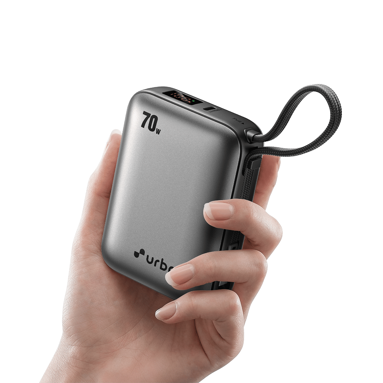 Urbn Zap 20000 mAh 70W Fast Charging Power Bank (1 Type C Port, 1 Built-in Cable Type C, Digital Display, Grey) Urbn Zap 20000 mAh 70W Fast Charging Power Bank (1 Type C Port, 1 Built-in Cable Type C, Digital Display, Grey)_9