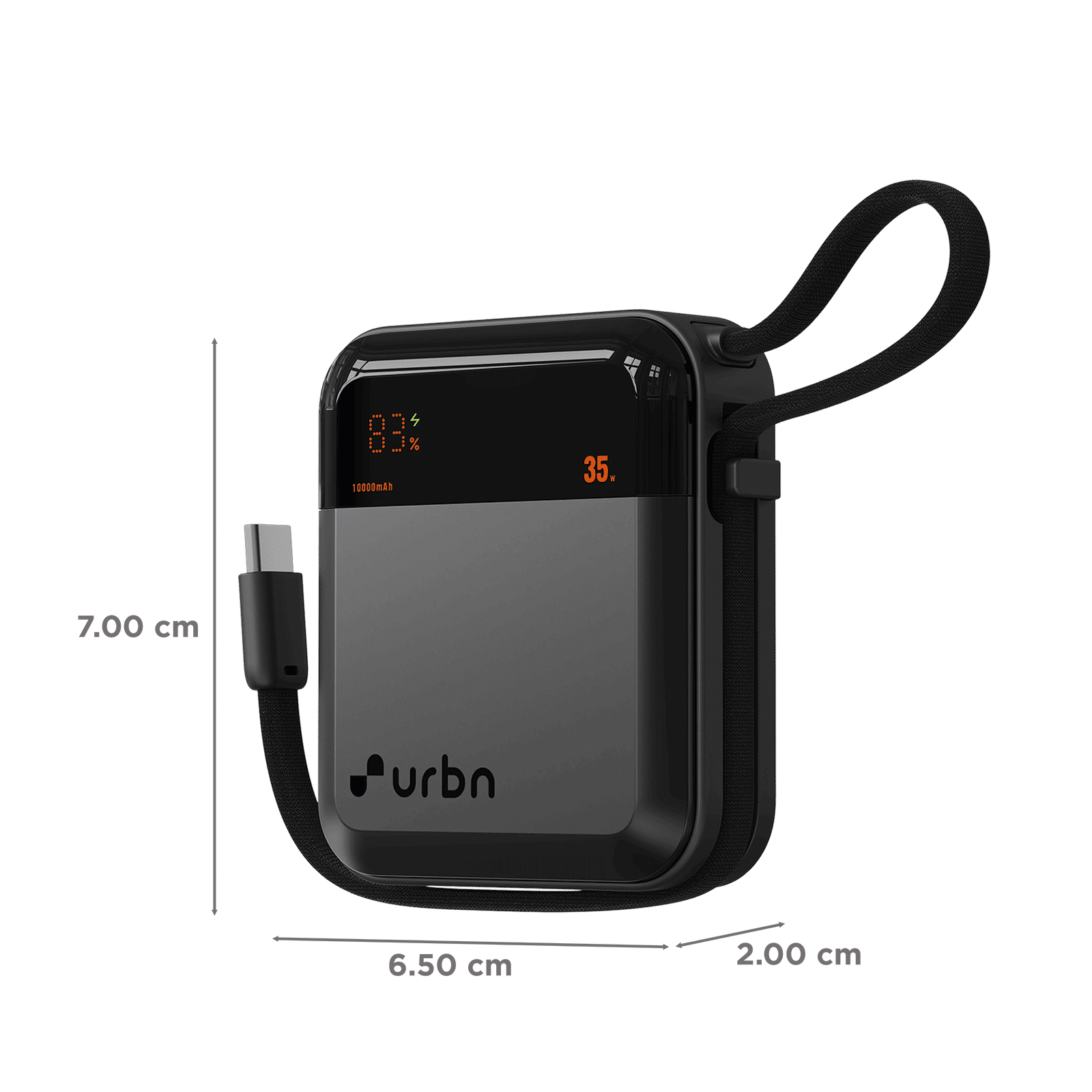 urbn Mini Volt 10000 mAh 35W Fast Charging Power Bank (2 Type C Port, 12 Layer Circuit Protection, Grey)_3