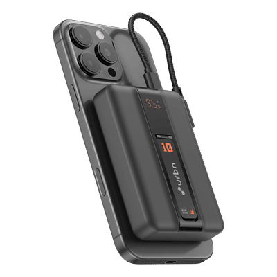 Urbn One Aero 10000 mAh 20W Fast Charging Power Bank(2 Type C Port, MagSafe Compatible, Smart LED Display, Black)