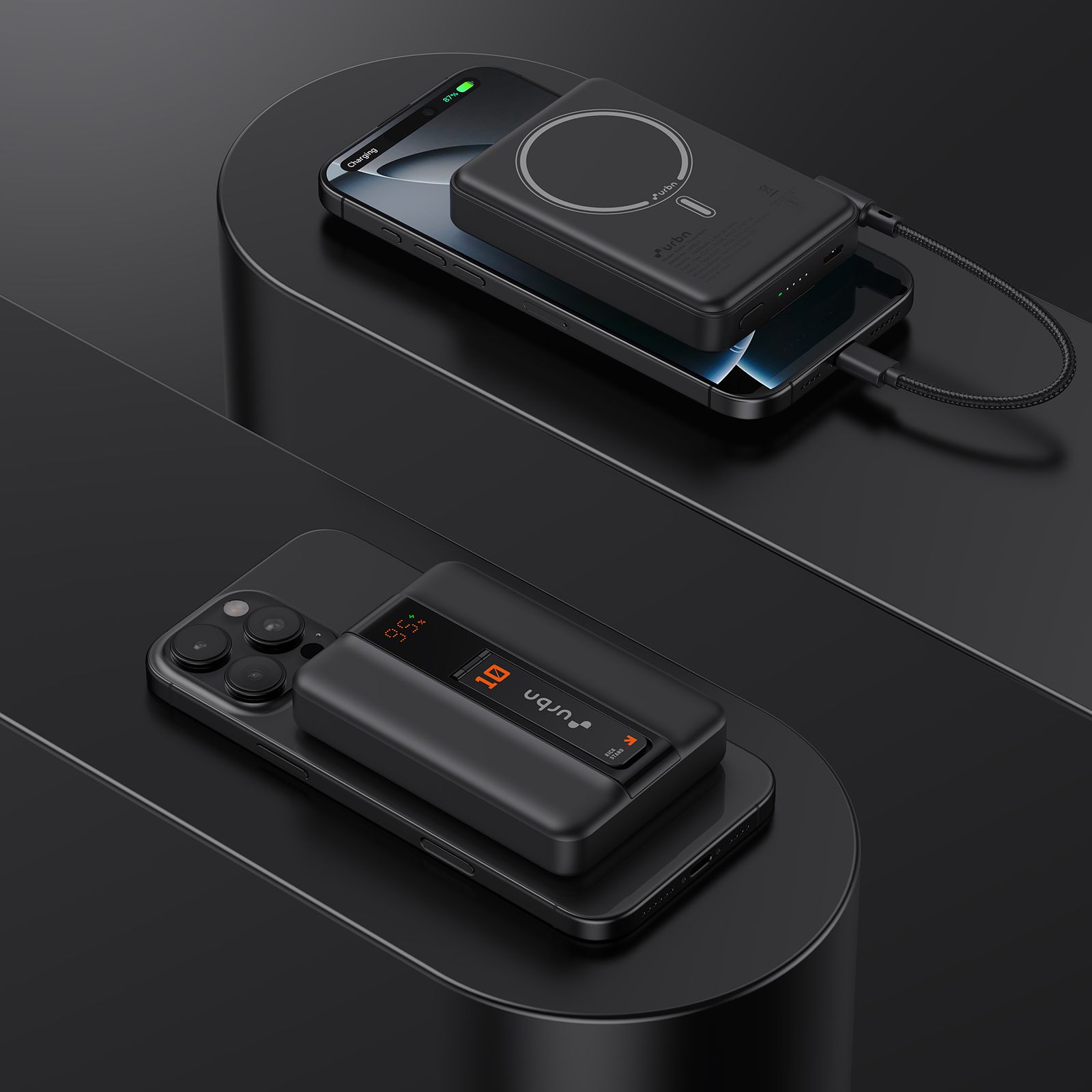 Urbn One Aero 10000 mAh 20W Fast Charging Power Bank(2 Type C Port, MagSafe Compatible, Smart LED Display, Black) Urbn One Aero 10000 mAh 20W Fast Charging Power Bank(2 Type C Port, MagSafe Compatible, Smart LED Display, Black)_6
